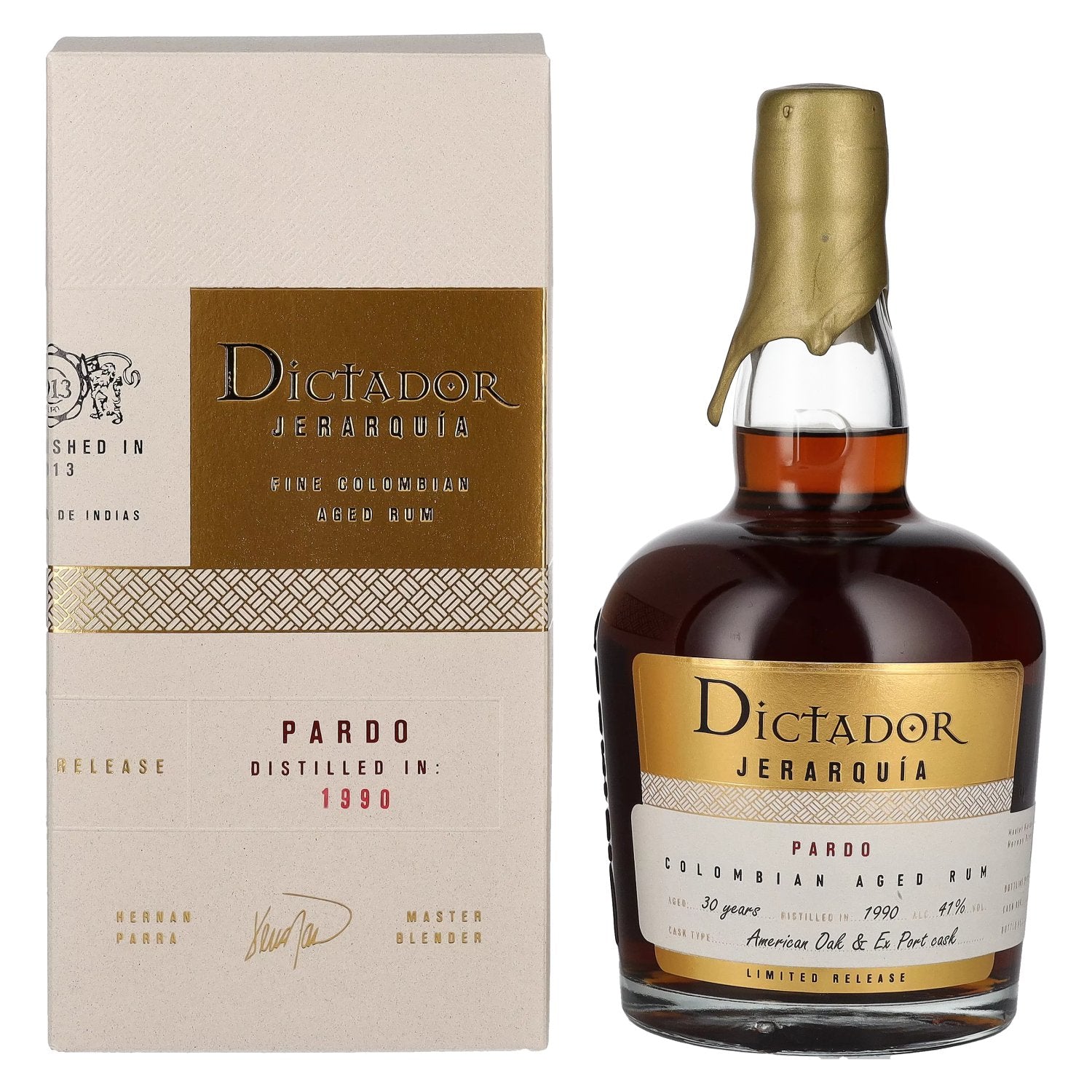 Dictador JERARQUIA 30 Years Old PARDO Rum 1990 41% Vol. 0,7l in Giftbox