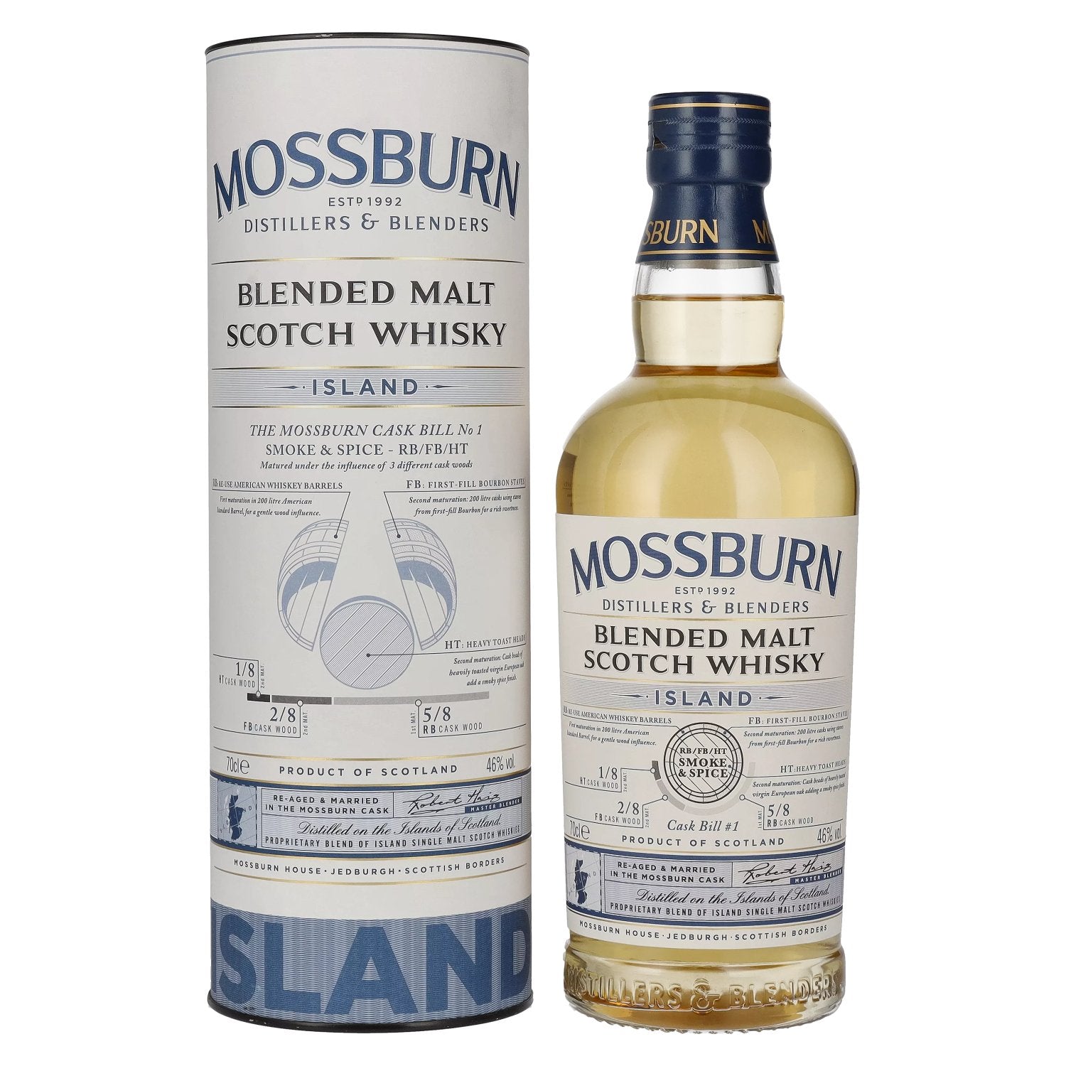 Mossburn ISLAND Blended Malt Scotch Whisky 46% Vol. 0,7l in Giftbox