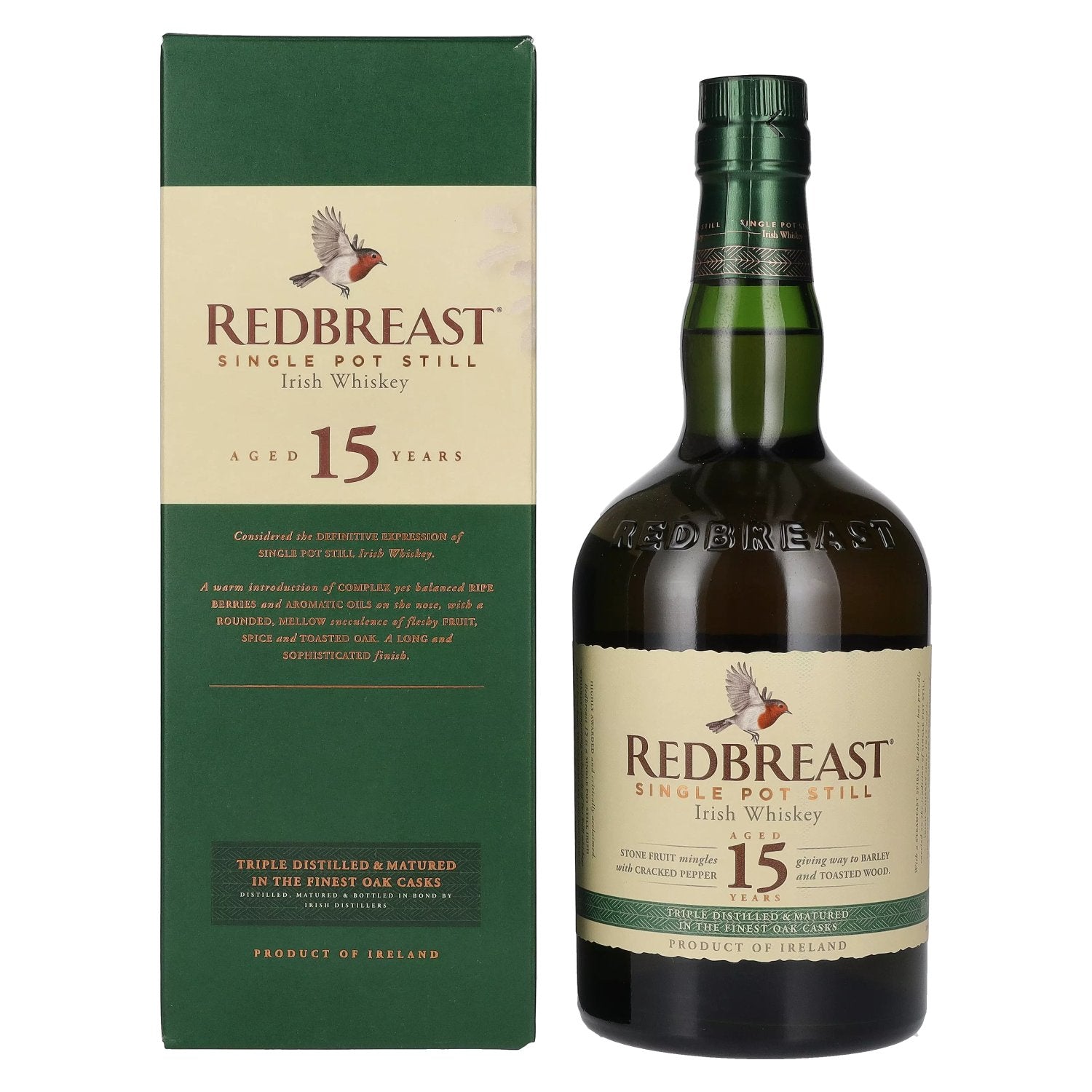 Redbreast 15 Years Old Single Pot Still Irish Whiskey 46% Vol. 0,7l in Giftbox