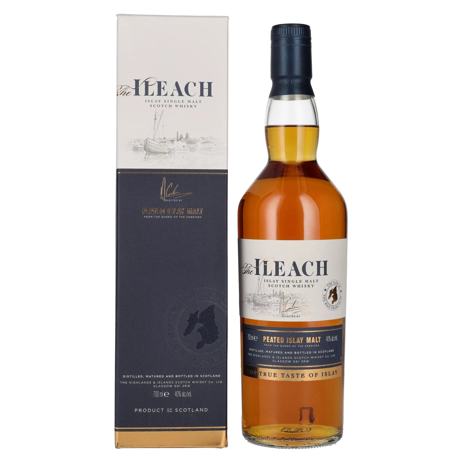 Ileach PEATED ISLAY MALT Islay Single Malt 40% Vol. 0,7l in Giftbox