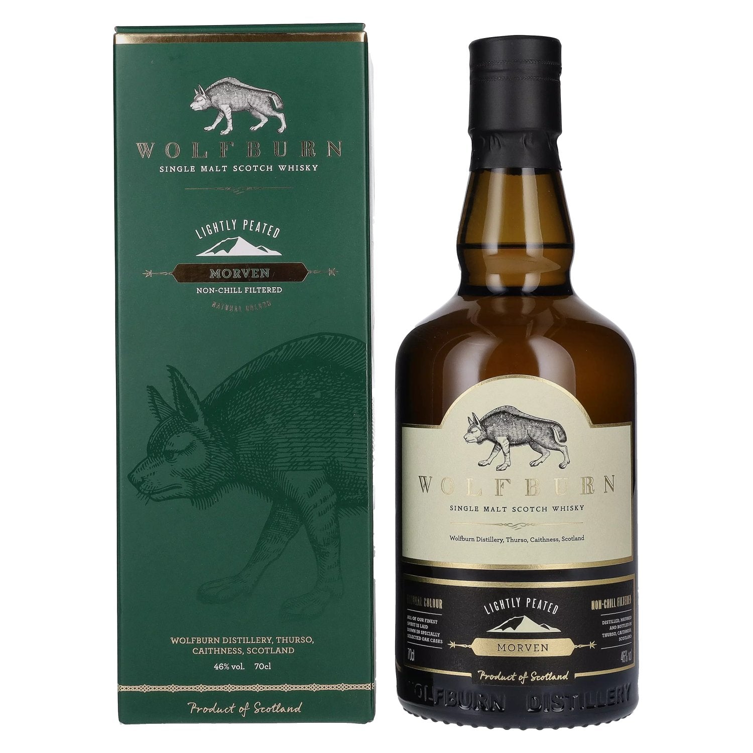 Wolfburn MORVEN Lightly Peated Single Malt 46% Vol. 0,7l in Giftbox