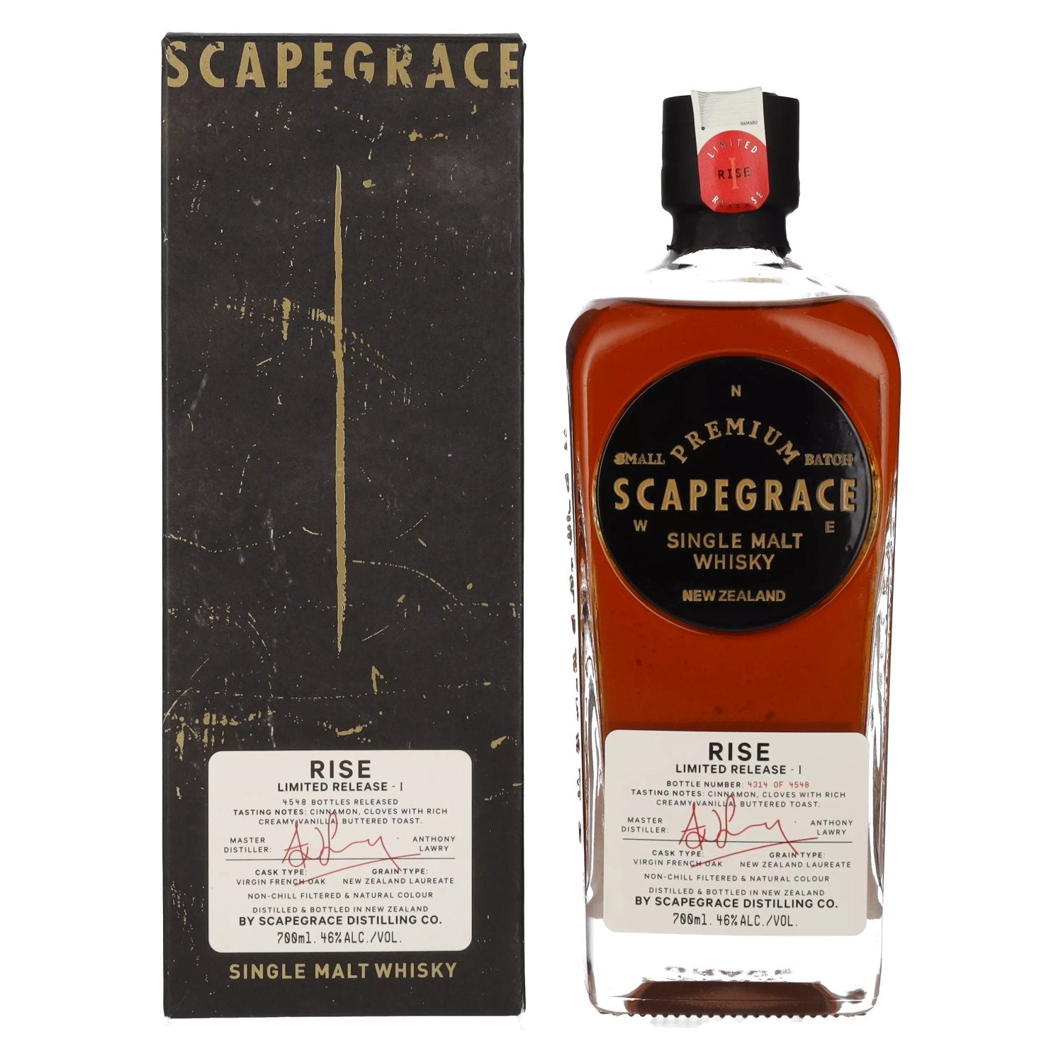 Scapegrace RISE Small Batch Limited Release I 46% Vol. 0,7l in Giftbox