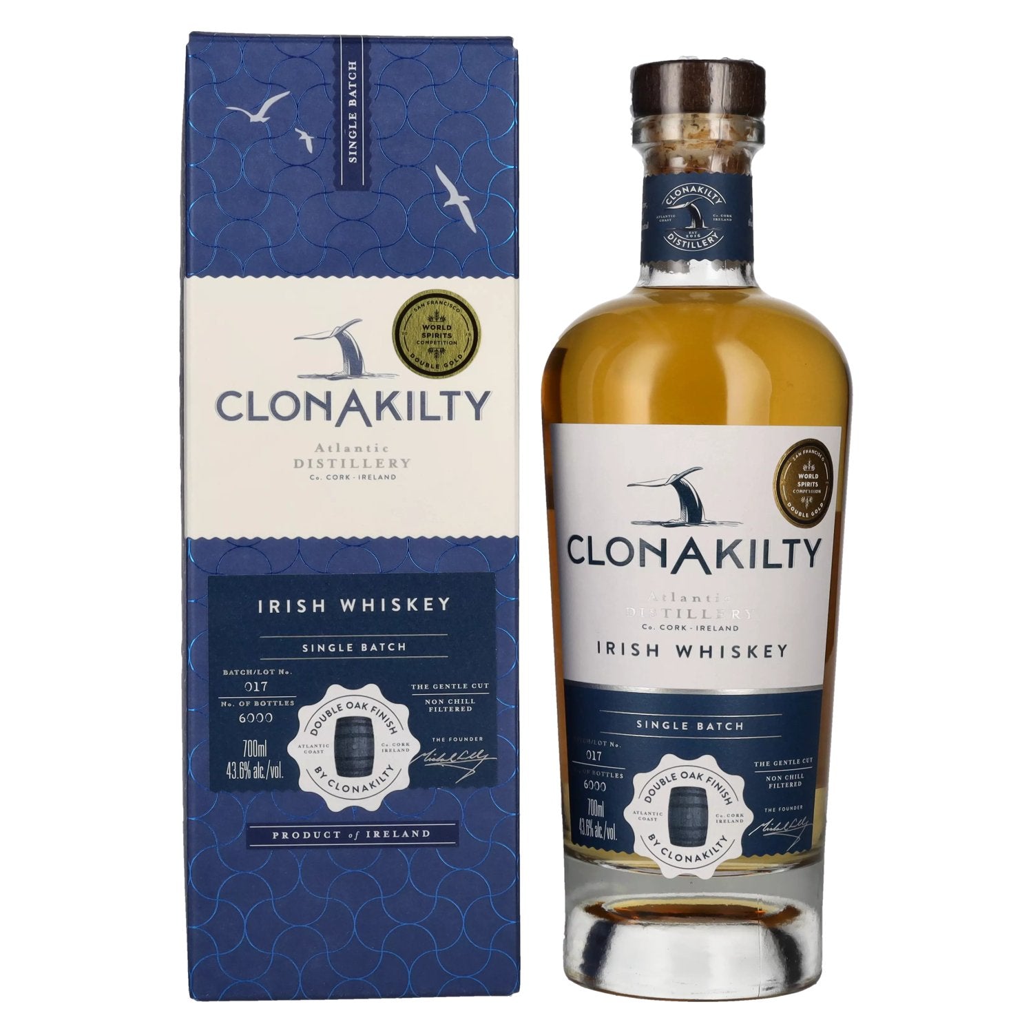 Clonakilty Irish Whiskey SINGLE BATCH Double Oak Finish 43,6% Vol. 0,7l in Giftbox