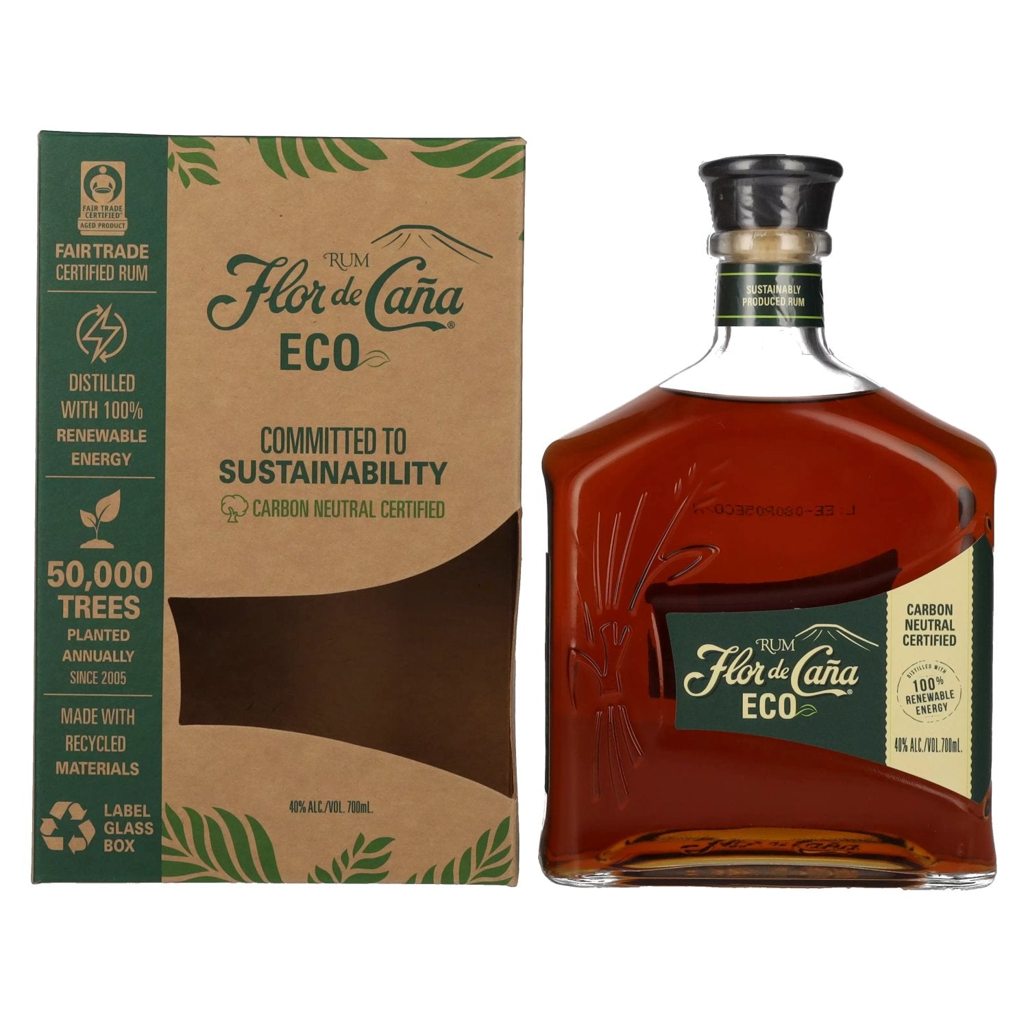 Flor de Cana ECO Rum 40% Vol. 0,7l in Giftbox