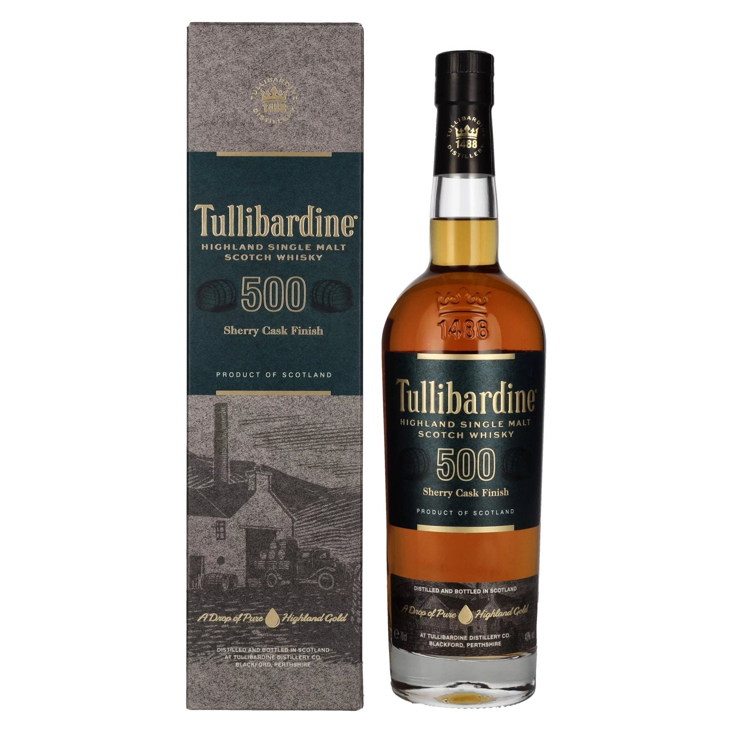 Tullibardine 500 Sherry Finish Highland Single Malt Scotch Whisky 43% Vol. 0,7l in Giftbox