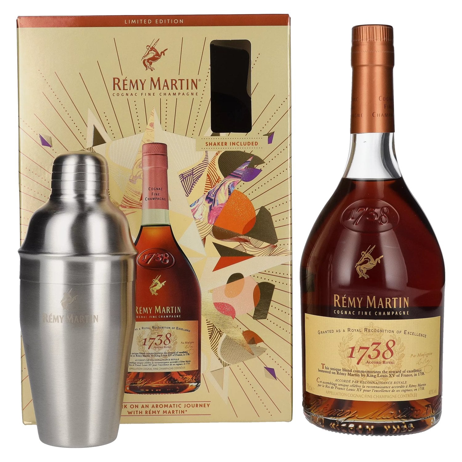 Remy Martin 1738 ACCORD ROYAL Cognac Fine Champagne 40% Vol. 0,7l in Giftbox with Shaker