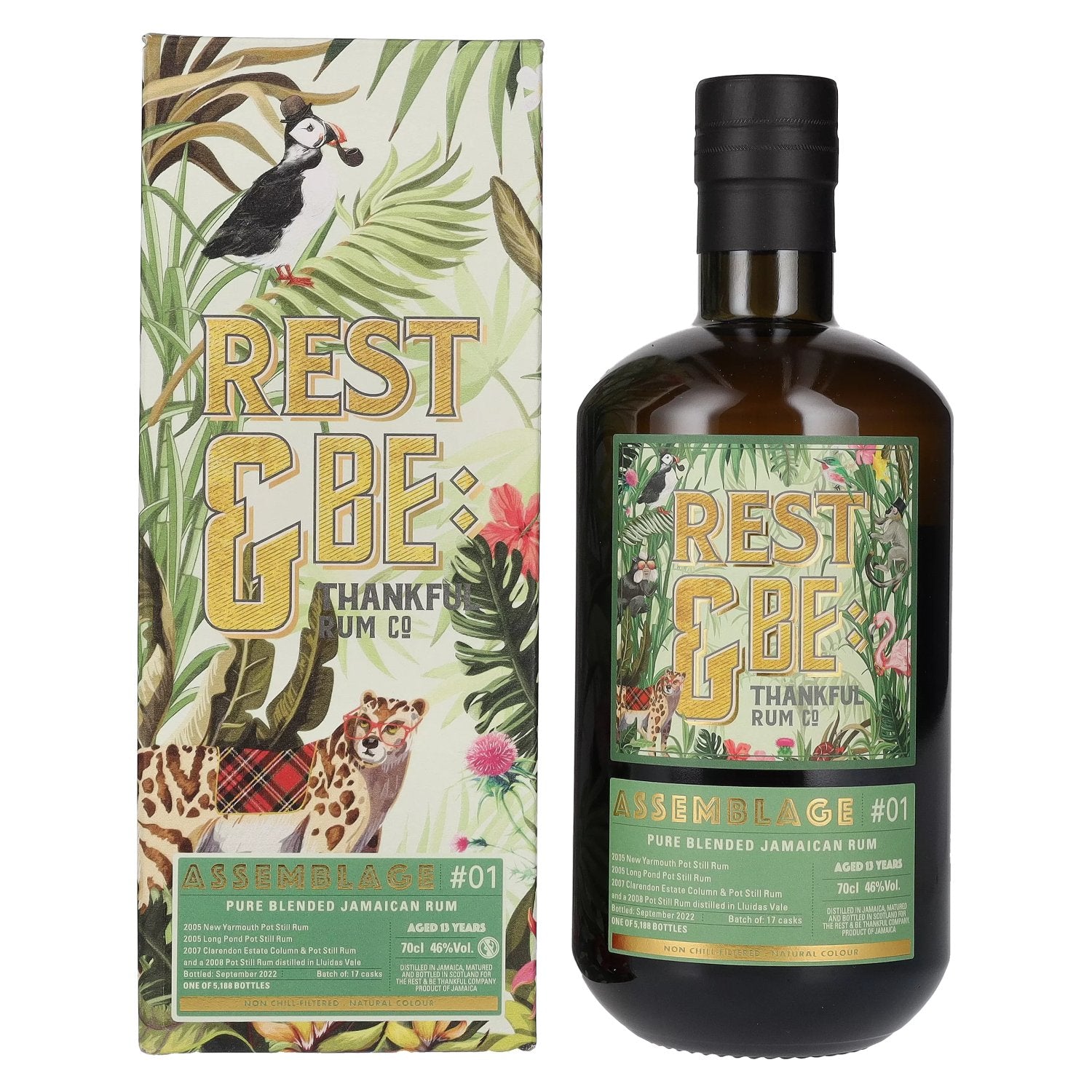 Rest & Be Thankful ASSEMBLAGE 13 Years Old Pure Blended Jamaican Rum #01 46% Vol. 0,7l in Giftbox