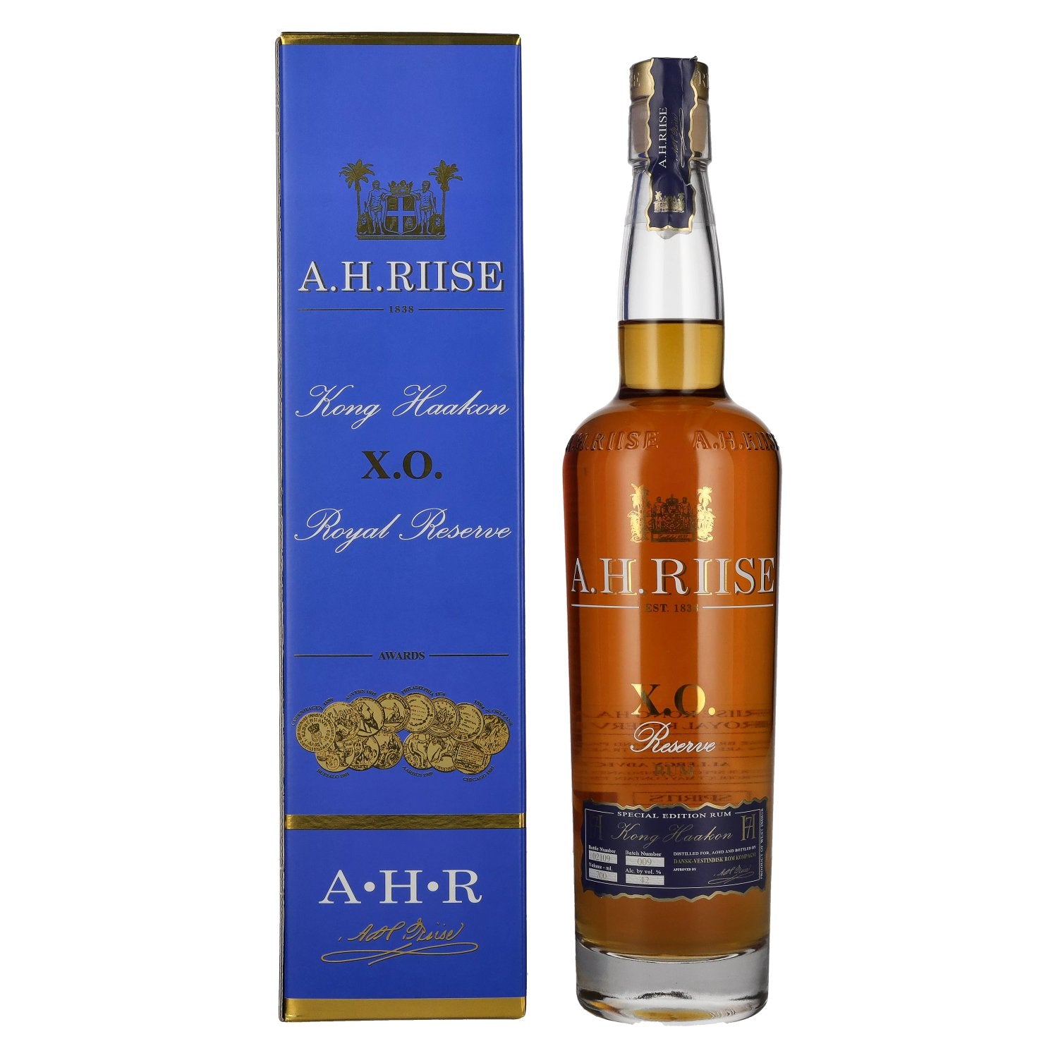 A.H. Riise X.O. Royal Reserve Kong Haakon Rum Limited Edition 42% Vol. 0,7l in Giftbox