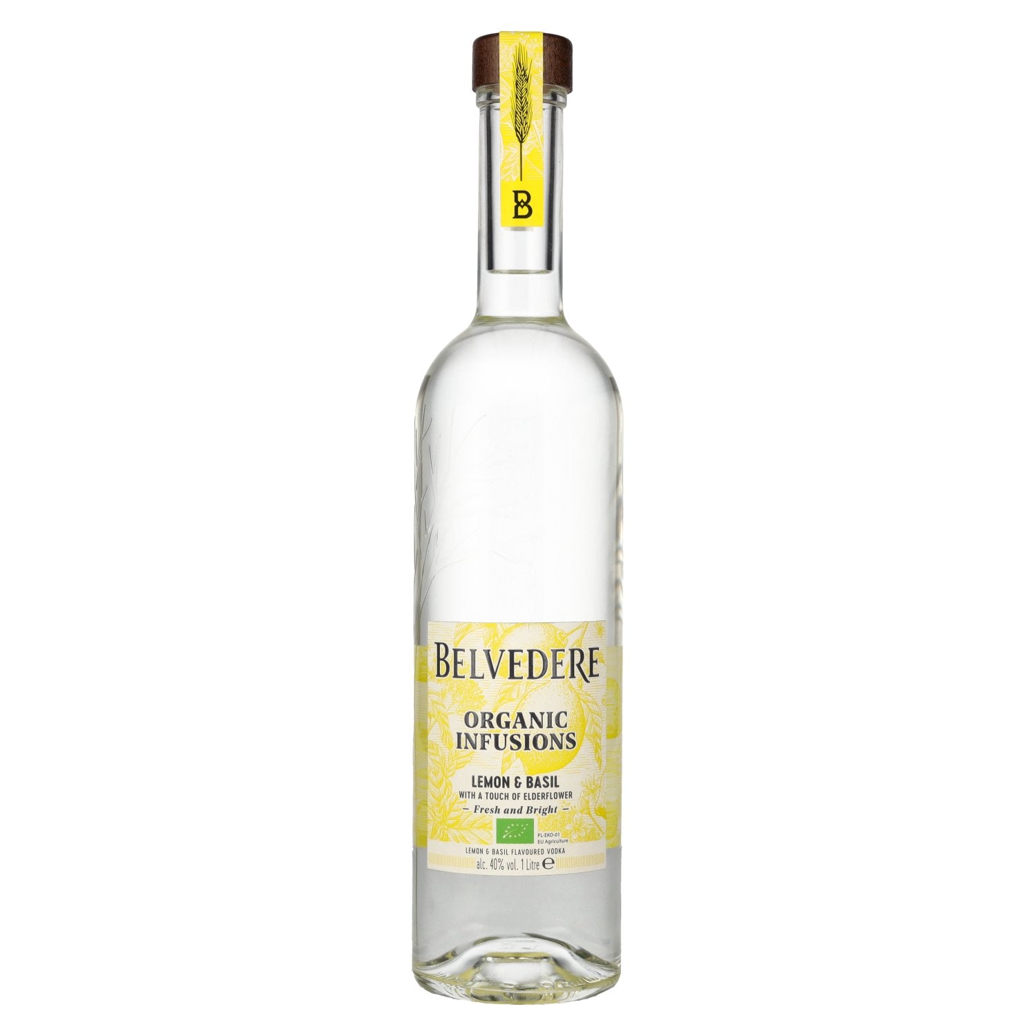 Belvedere Organic Infusions Lemon & Basil Flavoured Vodka 40% Vol. 1l