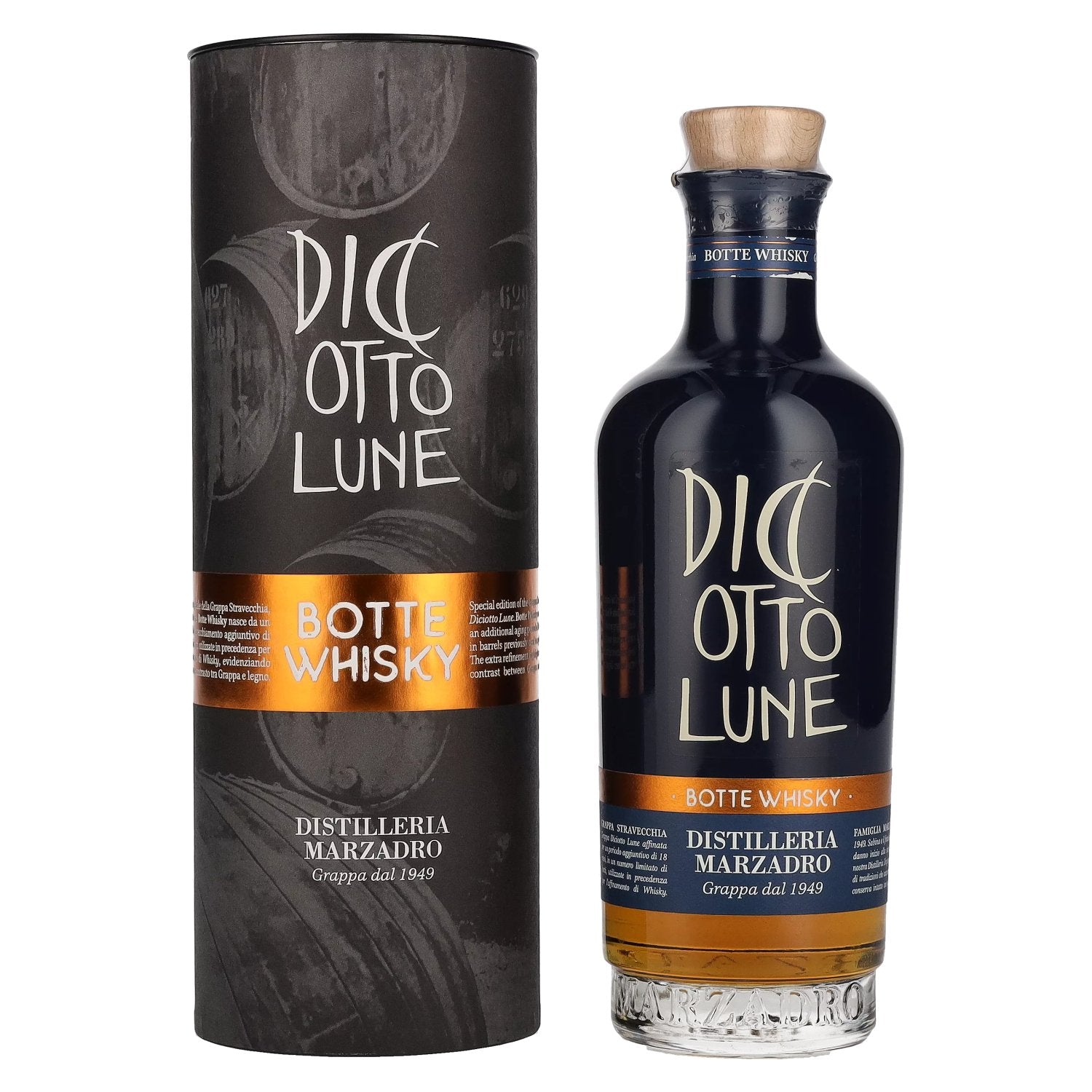 Marzadro DICIOTTO Lune Botte Whisky 42% Vol. 0,5l in Giftbox