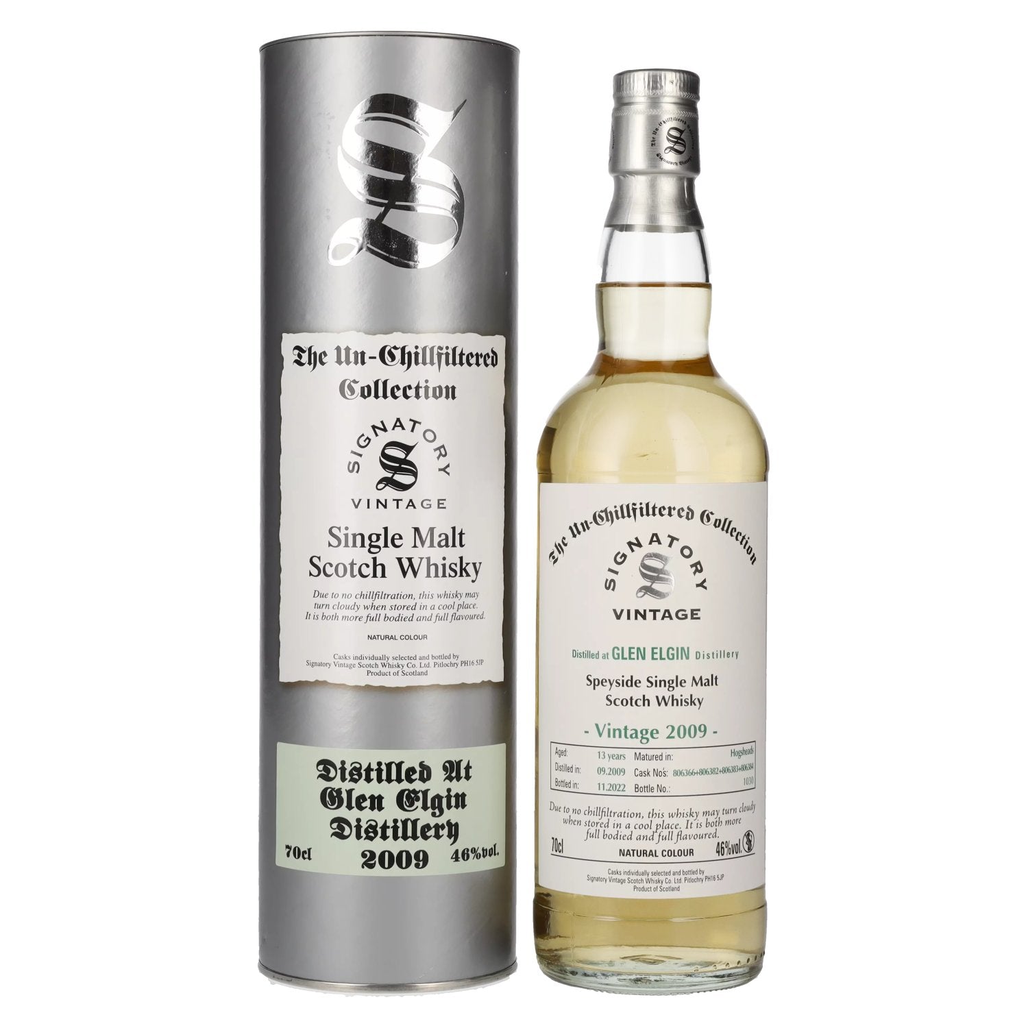 Signatory Vintage GLEN ELGIN 13 Years Old The Un-Chillfiltered 2009 46% Vol. 0,7l in Giftbox