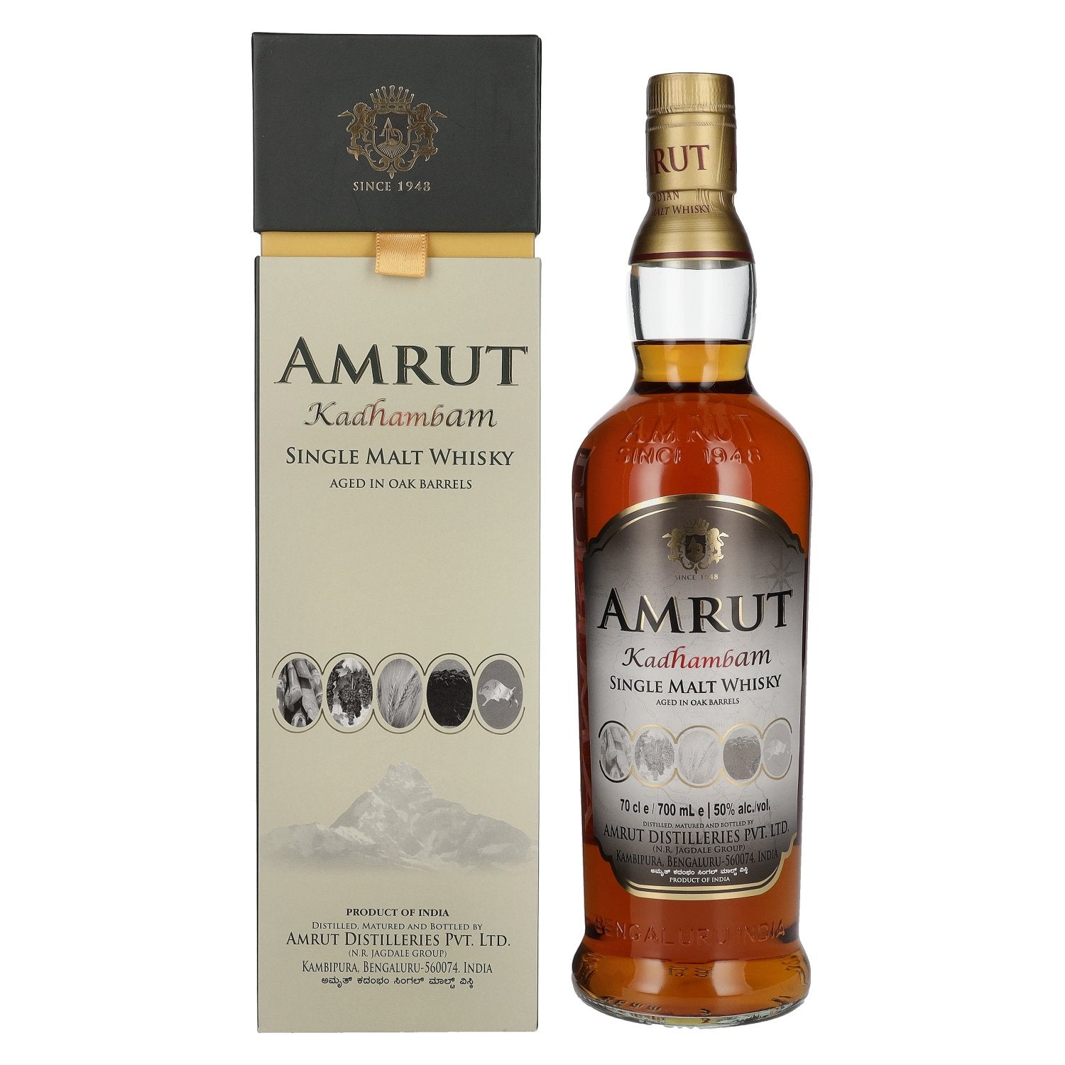 Amrut KADHAMBAM Single Malt Whisky 50% Vol. 0,7l in Giftbox