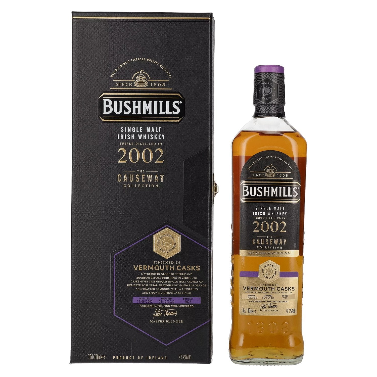 Bushmills THE CAUSEWAY COLLECTION Single Malt Vermouth Casks 2002 48,2% Vol. 0,7l in Giftbox