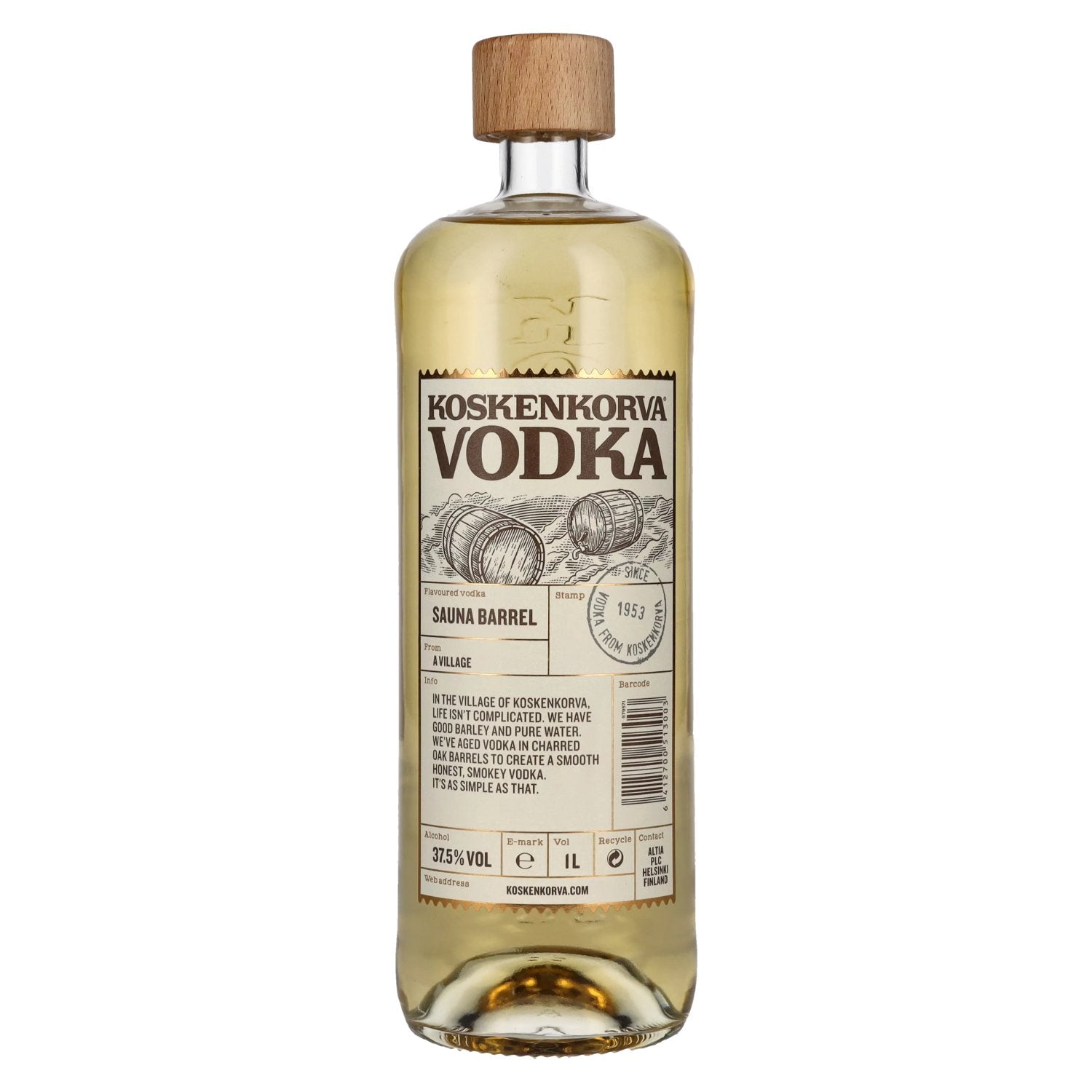 Koskenkorva Vodka SAUNA BARREL Flavoured 37,5% Vol. 1l