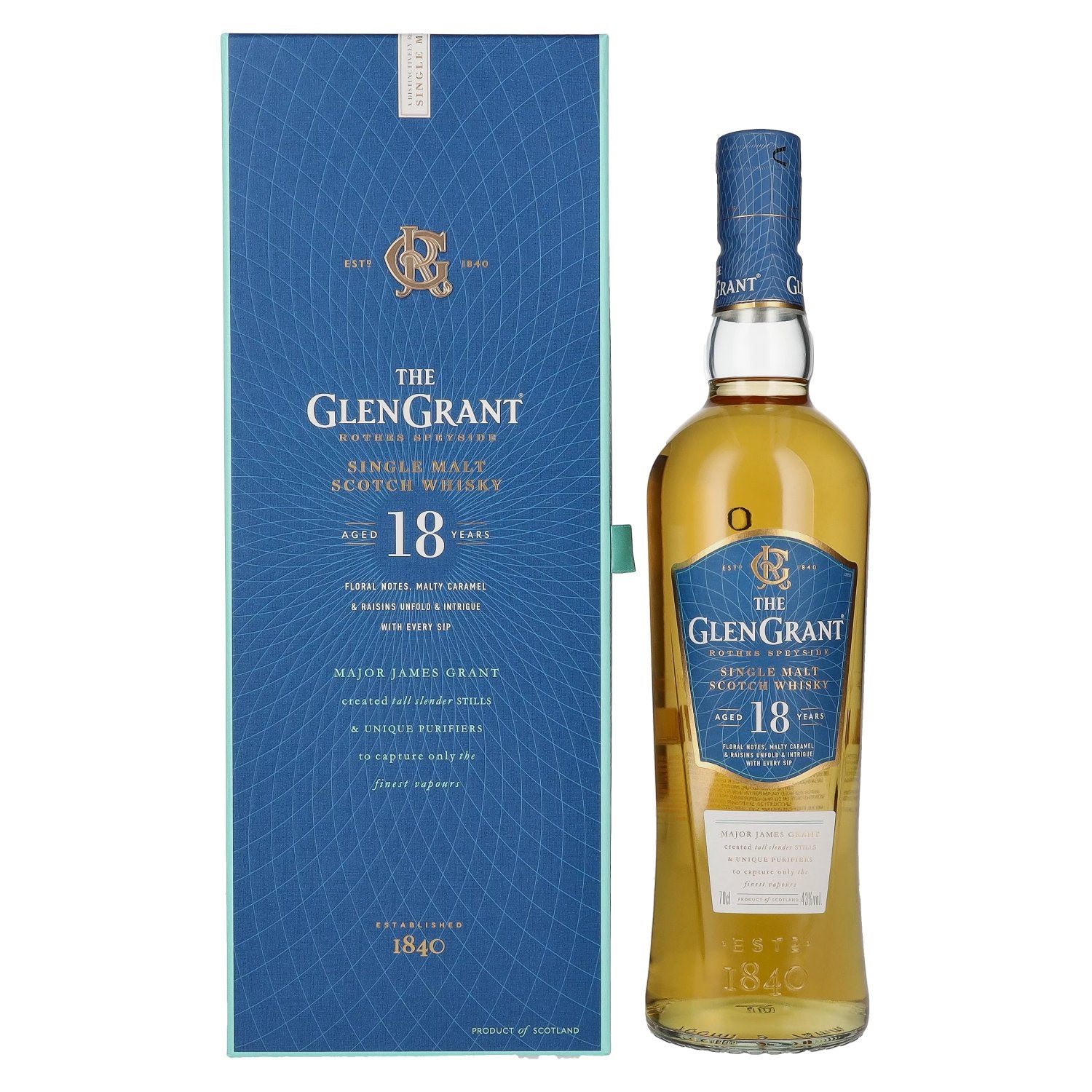 Glen Grant 18 Years Old Single Malt Scotch Whisky 43% Vol. 0,7l in Giftbox