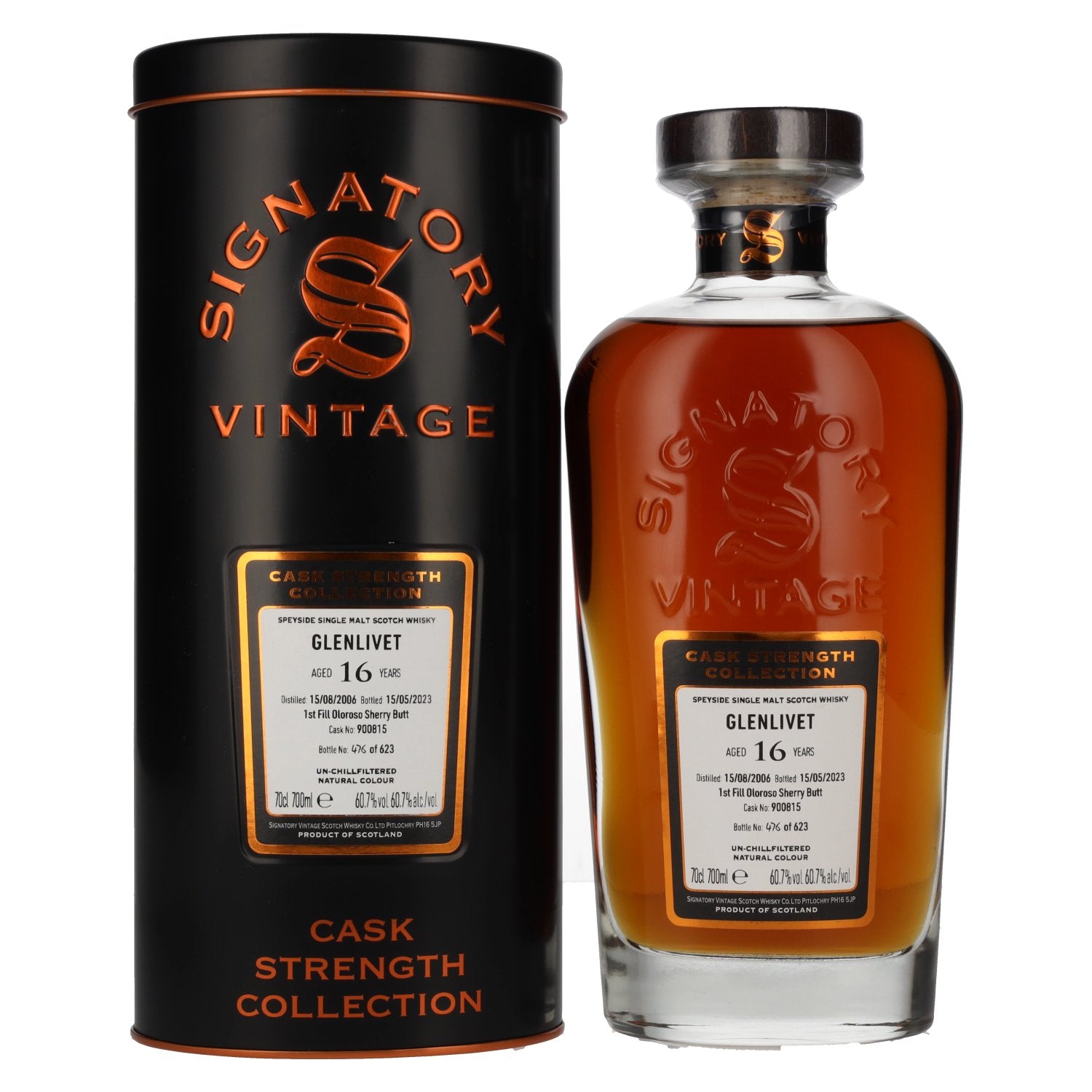 Signatory Vintage GLENLIVET 16 Years Old Cask Strength 2006 60,7% Vol. 0,7l in Tinbox