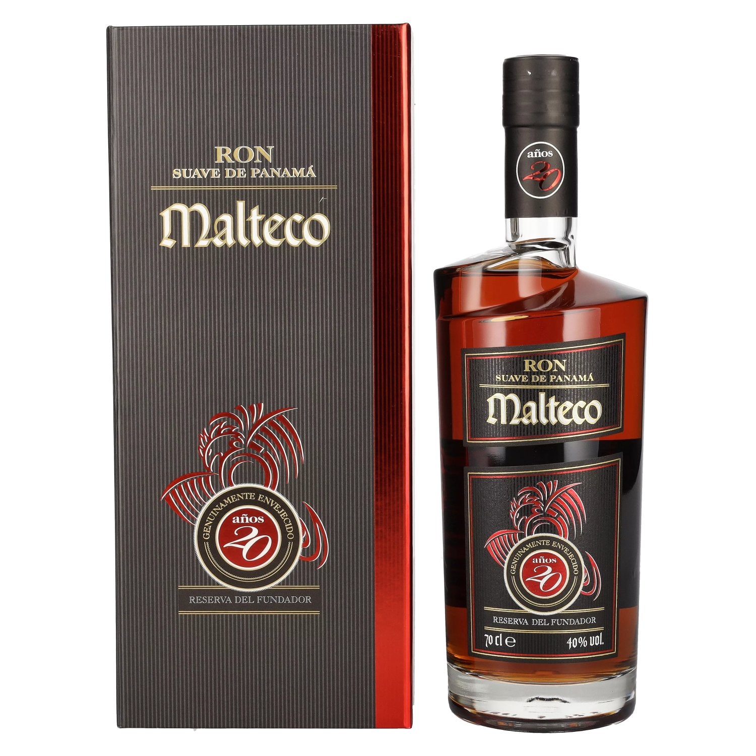 Ron Malteco 20 Anos Reserva del Fundador 40% Vol. 0,7l in Giftbox