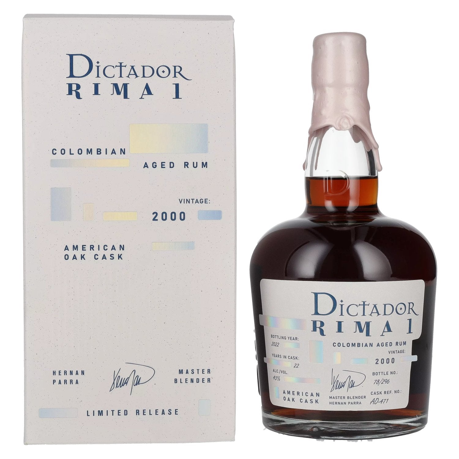 Dictador RIMA 1 22 Years Old AMERICAN OAK Cask Vintage 2000 43% Vol. 0,7l in Giftbox