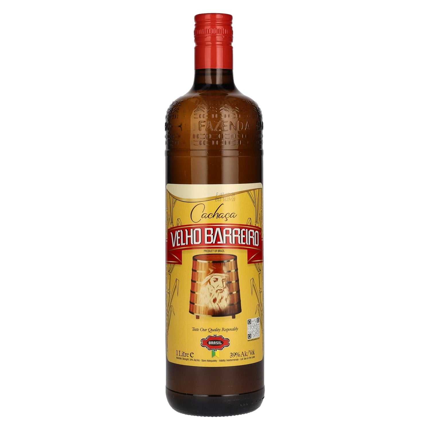 Velho Barreiro Cachaca 39% Vol. 1l