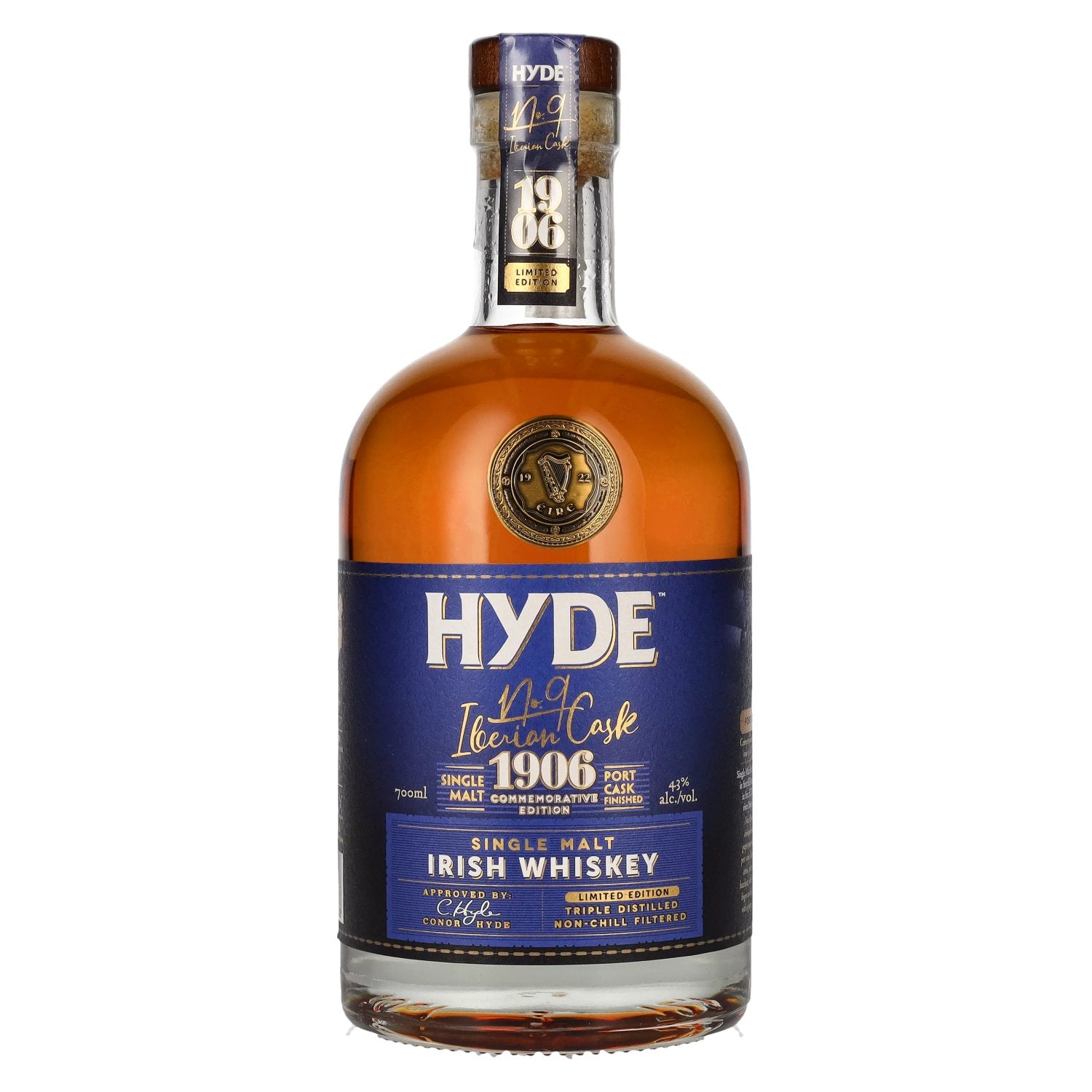 Hyde No.9 IBERIAN CASK 1906 Single Malt Irish Whiskey Commemorative Edition 43% Vol. 0,7l