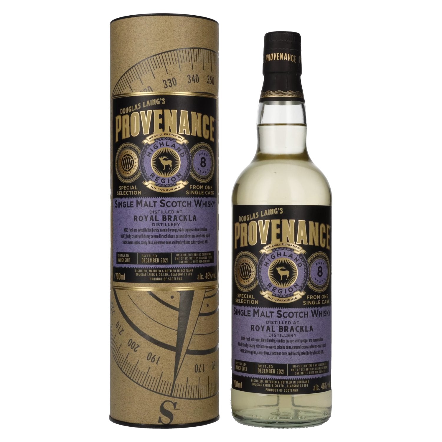 Douglas Laing PROVENANCE Royal Brackla 8 Years Old Single Cask Malt 2013 46% Vol. 0,7l in Giftbox