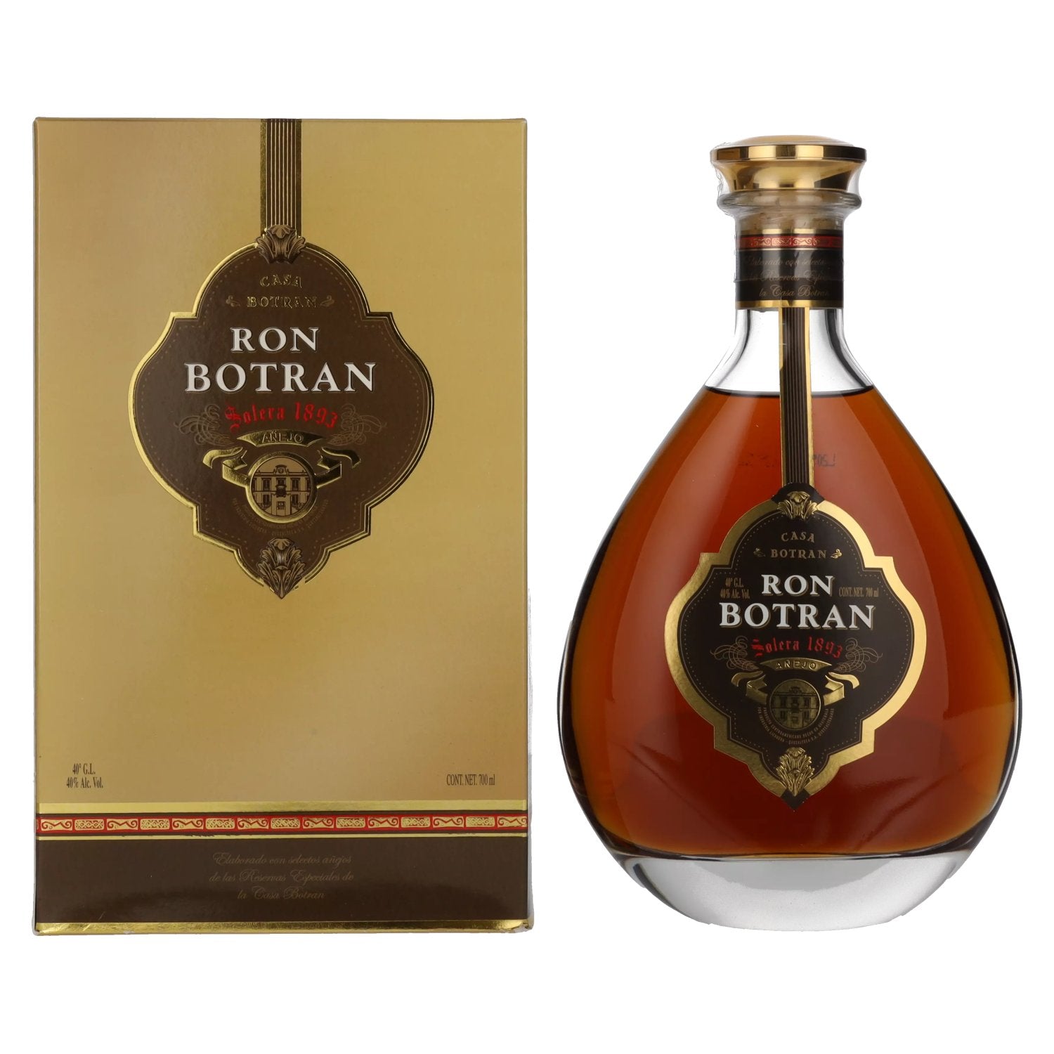 Botran Ron Solera 1893 Anejo Decanter 40% Vol. 0,7l in Giftbox