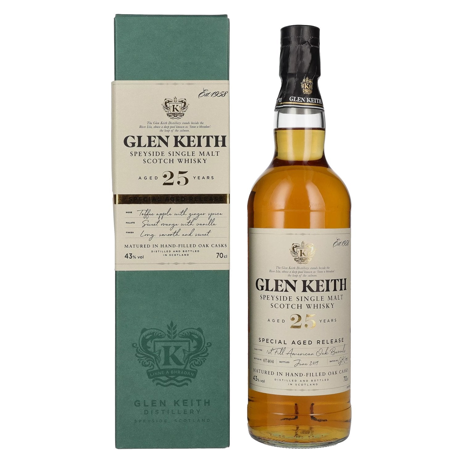 Glen Keith 25 Years Old Speyside Single Malt 43% Vol. 0,7l in Giftbox