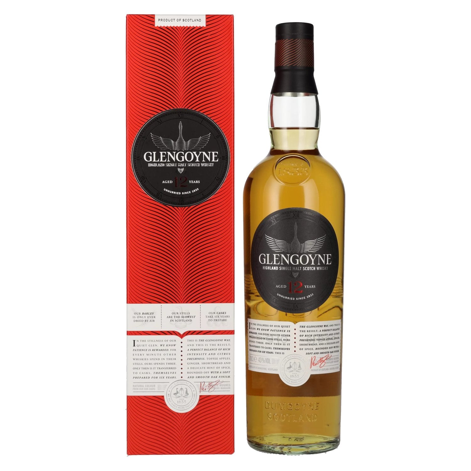 Glengoyne 12 Years Old Highland Single Malt Scotch Whisky 43% Vol. 0,7l in Giftbox