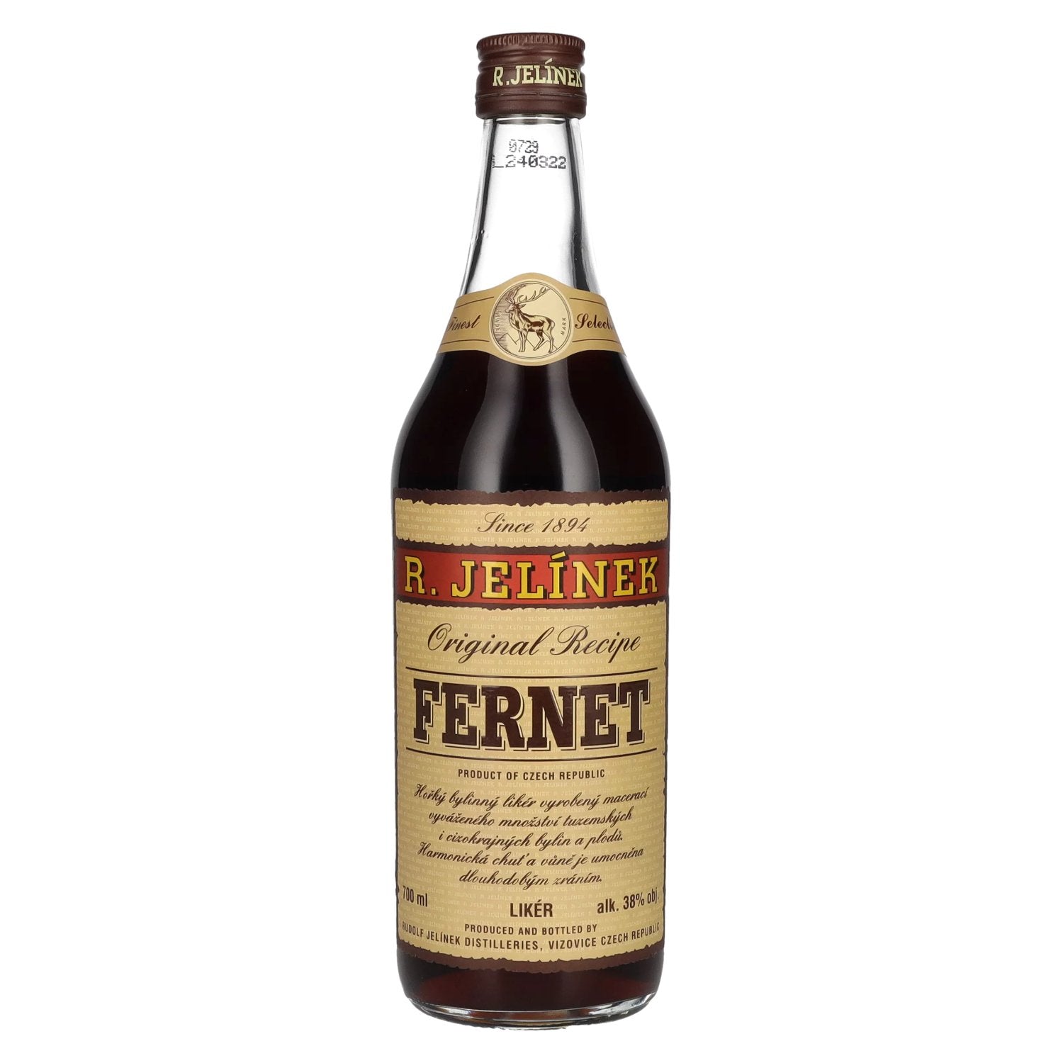 R. Jelinek Fernet Liqueur 38% Vol. 0,7l