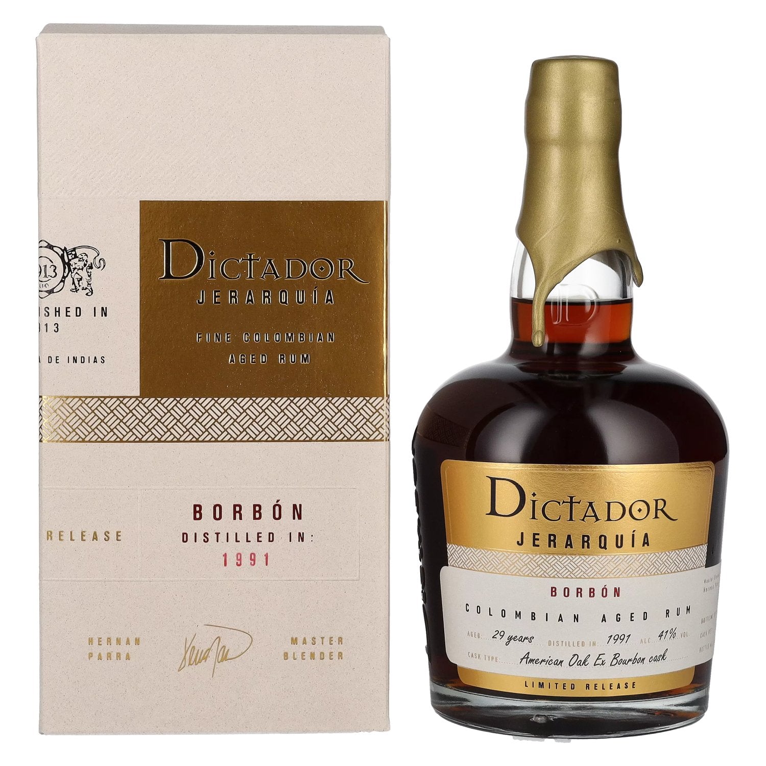 Dictador JERARQUIA 29 Years Old BORBON Rum 1991 41% Vol. 0,7l in Giftbox