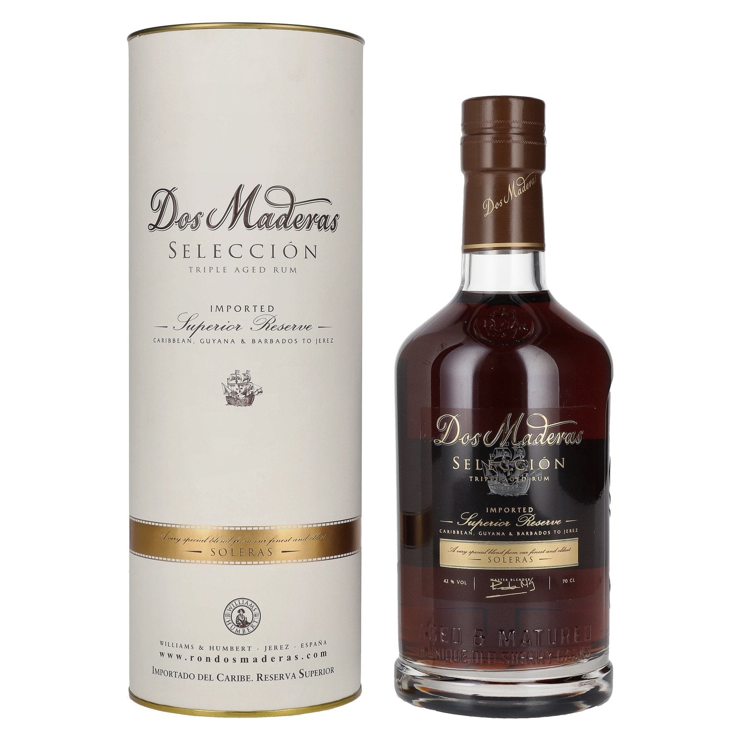 Dos Maderas Seleccion Superior Reserve Triple Aged Rum 42% Vol. 0,7l in Giftbox