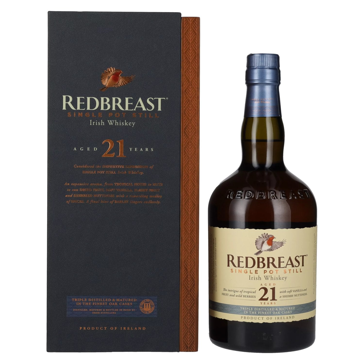 Redbreast 21 Years Old Single Pot Still Irish Whiskey 46% Vol. 0,7l in Holzkiste