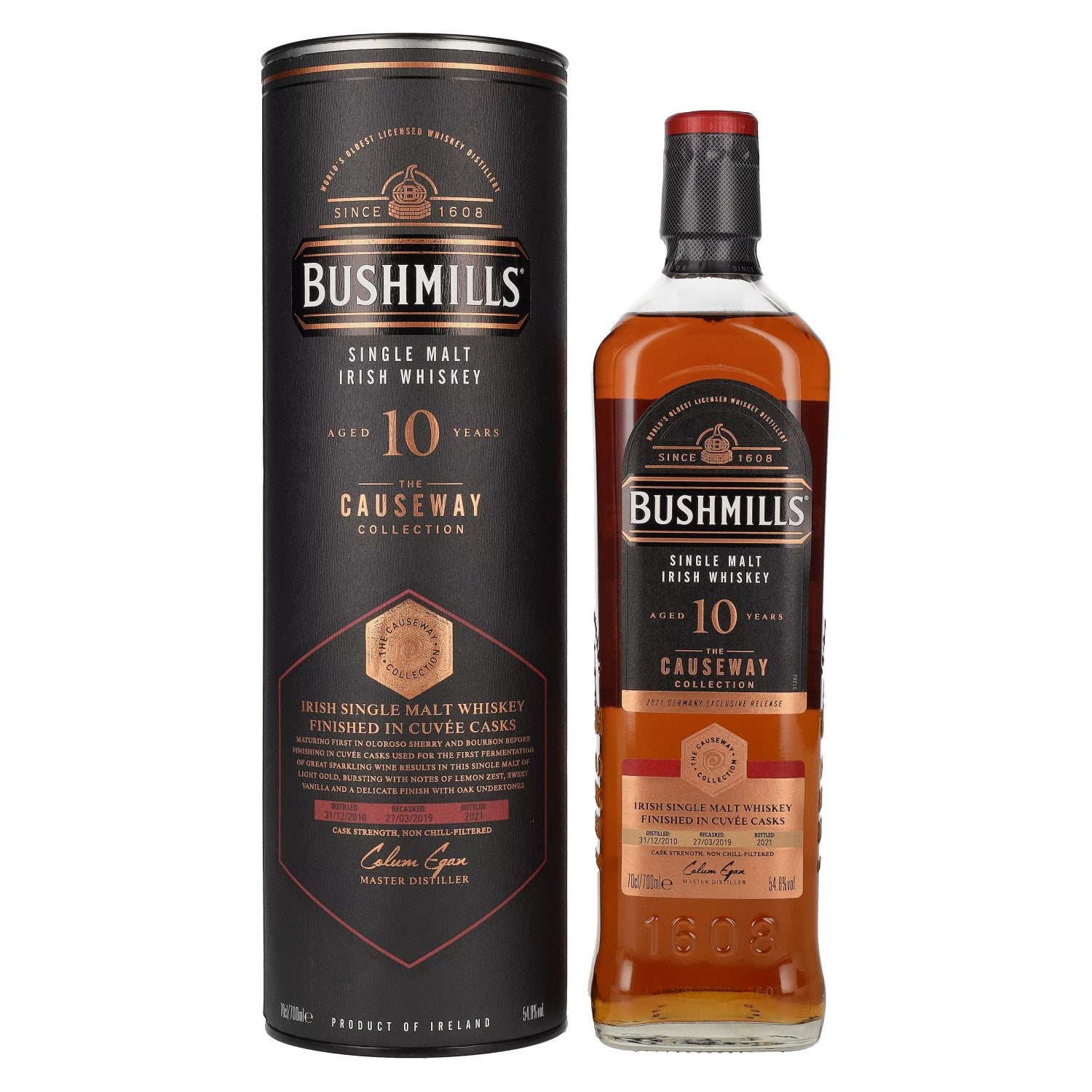 Bushmills THE CAUSEWAY COLLECTION Single Malt Cuvee Casks 2010 54,8% Vol. 0,7l in Giftbox