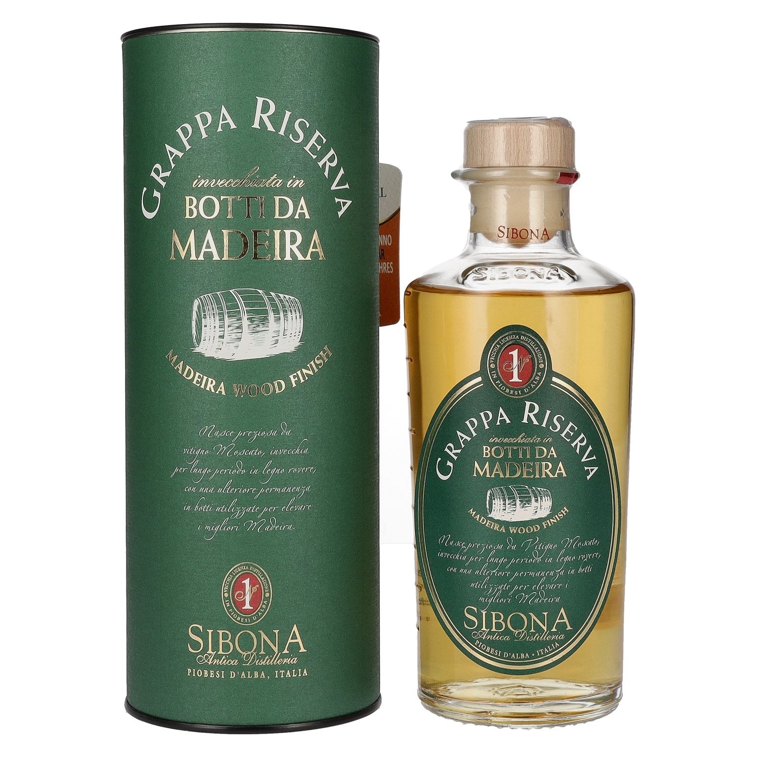 Sibona GRAPPA RISERVA Botti Da MADEIRA 44% Vol. 0,5l in Giftbox