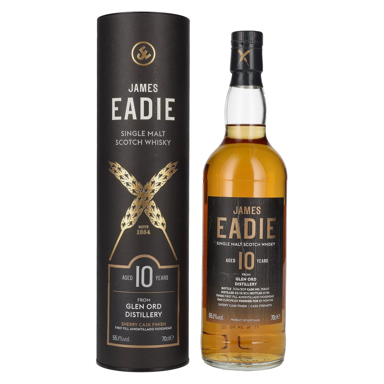 James Eadie GLEN ORD 10 Years Old Single Malt Sherry Cask Finish 2011 55,1% Vol. 0,7l in Giftbox