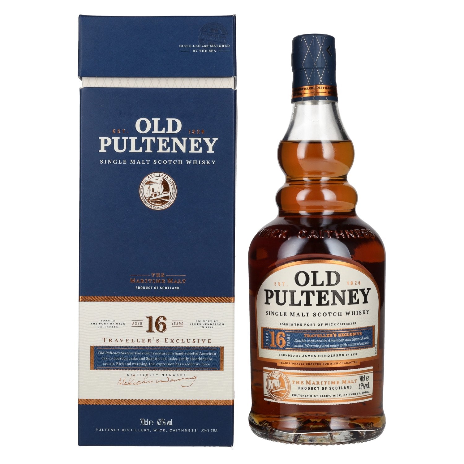 Old Pulteney 16 Years Old Single Malt TRAVELLER'S EXCLUSIVE 43% Vol. 0,7l in Giftbox