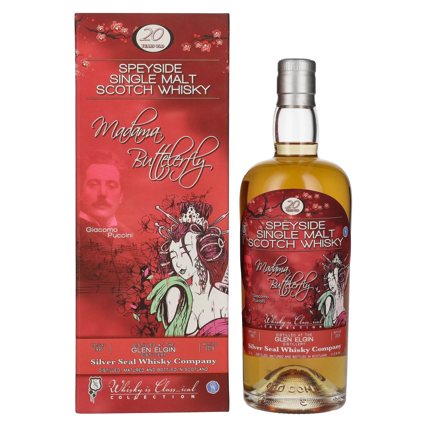 Silver Seal Glen Elgin MADAMA BUTTERFLY 20 Years Old 1995 51,9% Vol. 0,7l in Giftbox