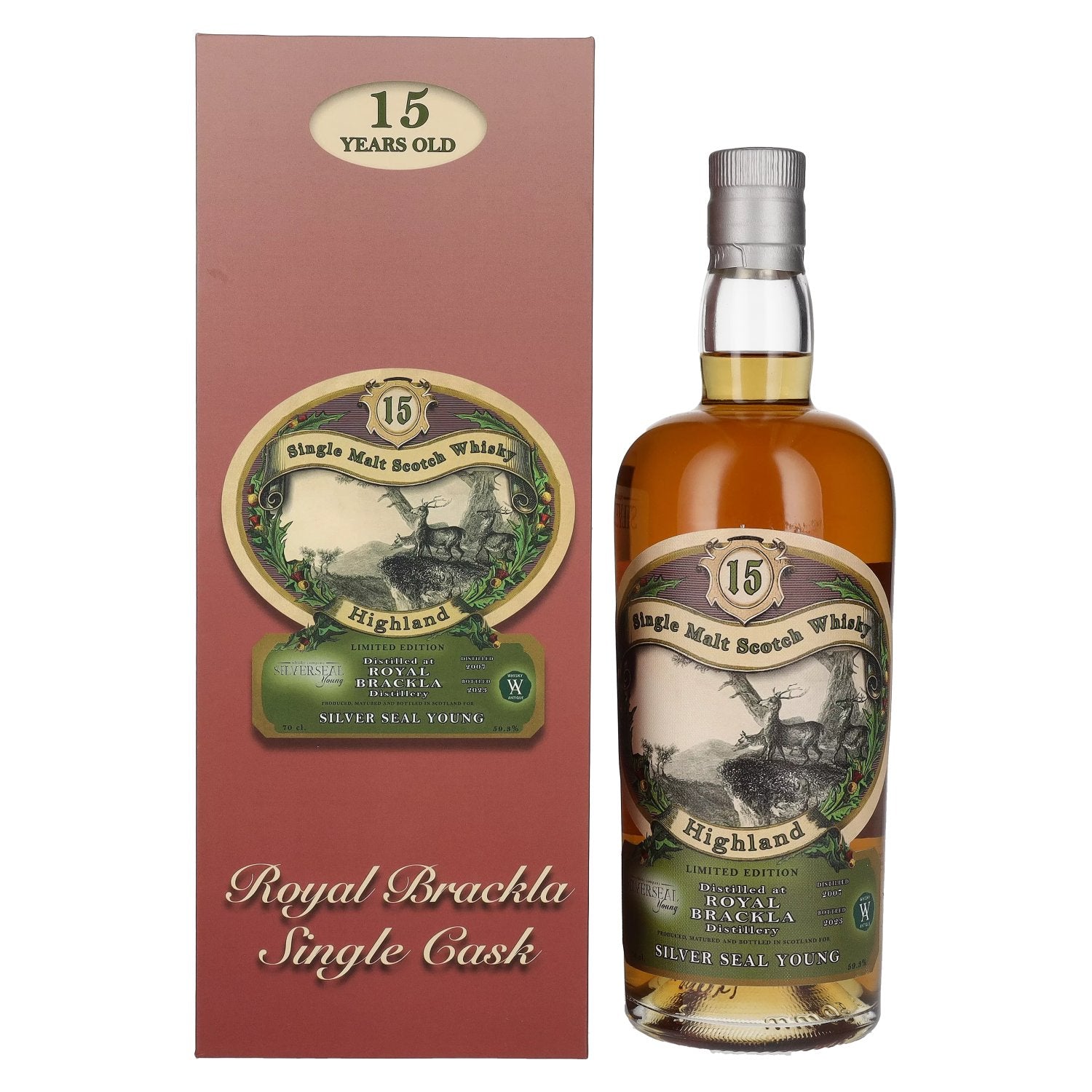 Silver Seal Royal Brackla 15 Years Old Single Cask Whisky 2007 59,3% Vol. 0,7l in Giftbox