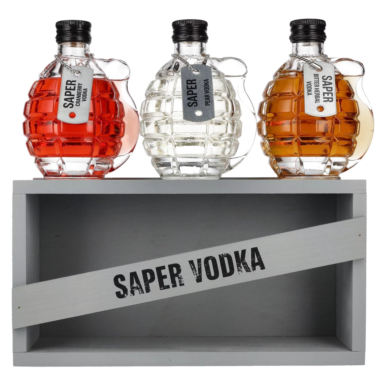 Saper Vodka 40% Vol. 3x0,2l in Holzkiste