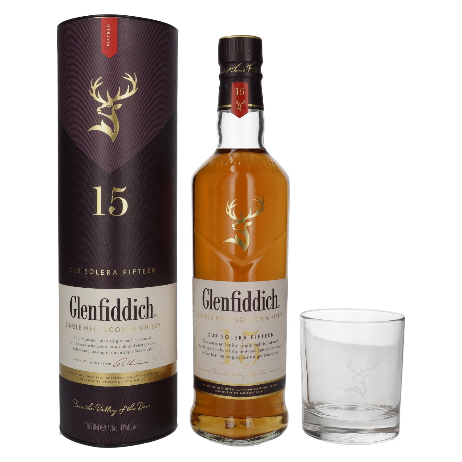 Glenfiddich 15 OUR SOLERA Single Malt Scotch Whisky 40% Vol. 0,7l in Giftbox with Tumbler