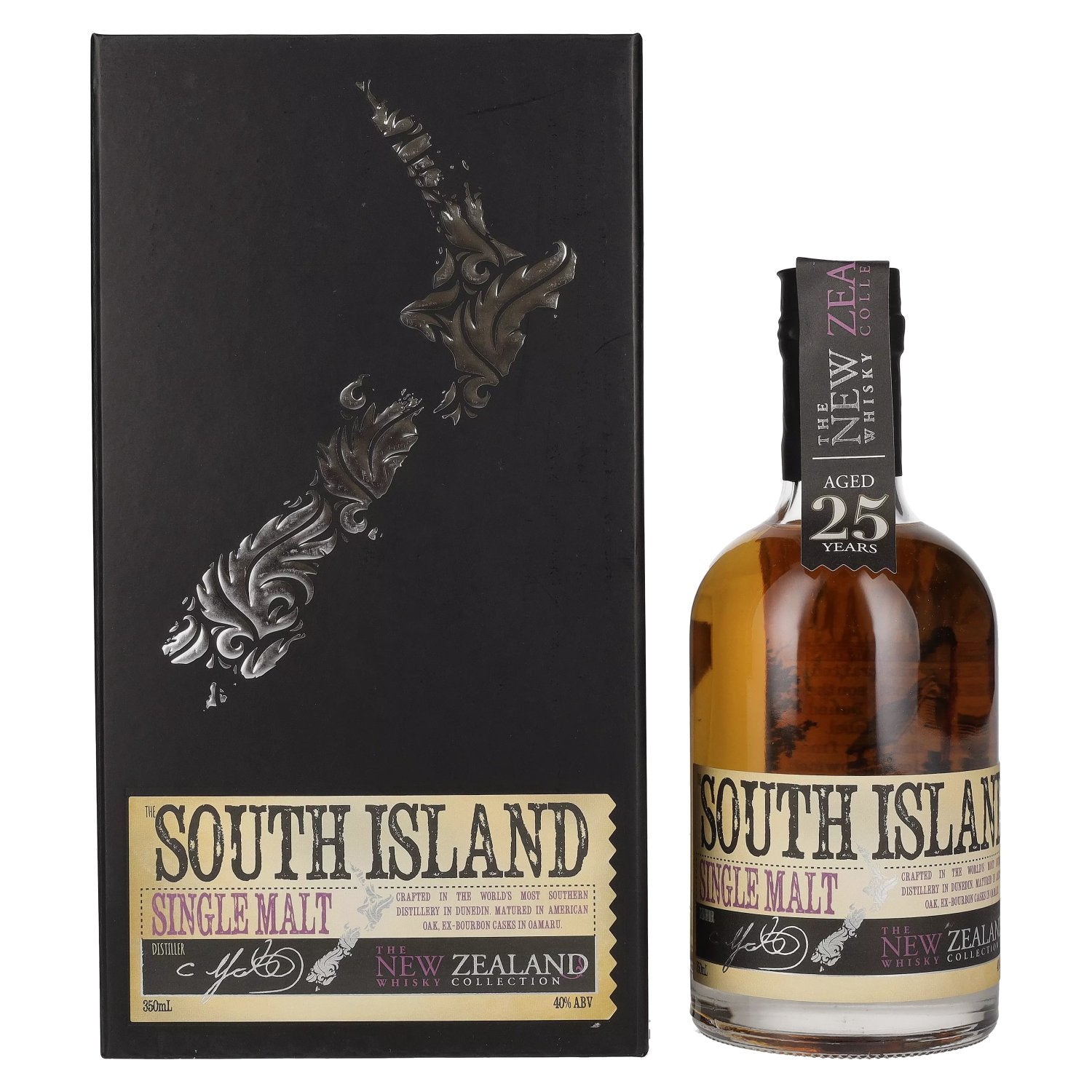 The New Zealand Whisky 25 Years Old SOUTH ISLAND Single Malt 40% Vol. 0,35l in Giftbox