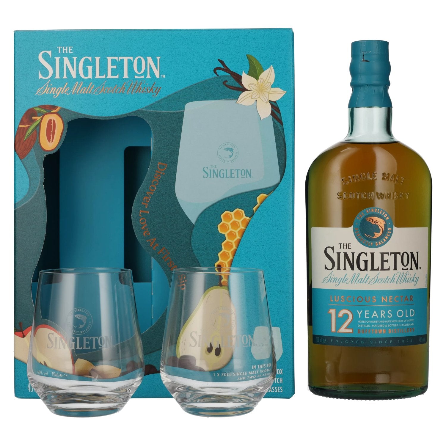 The Singleton Dufftown 12 Years Old LUSCIOUS NECTAR 40% Vol. 0,7l in Giftbox with 2 glasses