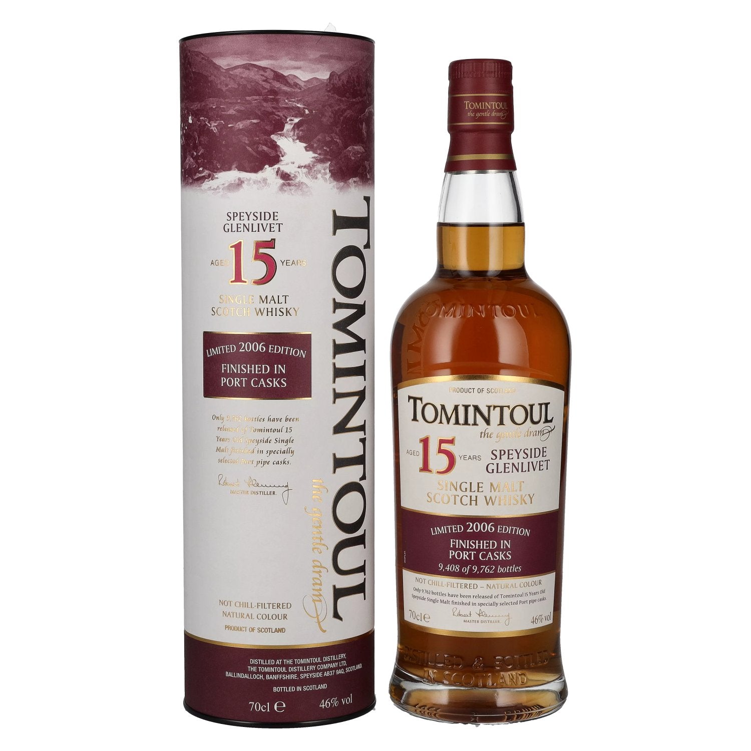 Tomintoul 15 Years Old PORT CASKS Finish Limited Edition 2006 46% Vol. 0,7l in Giftbox