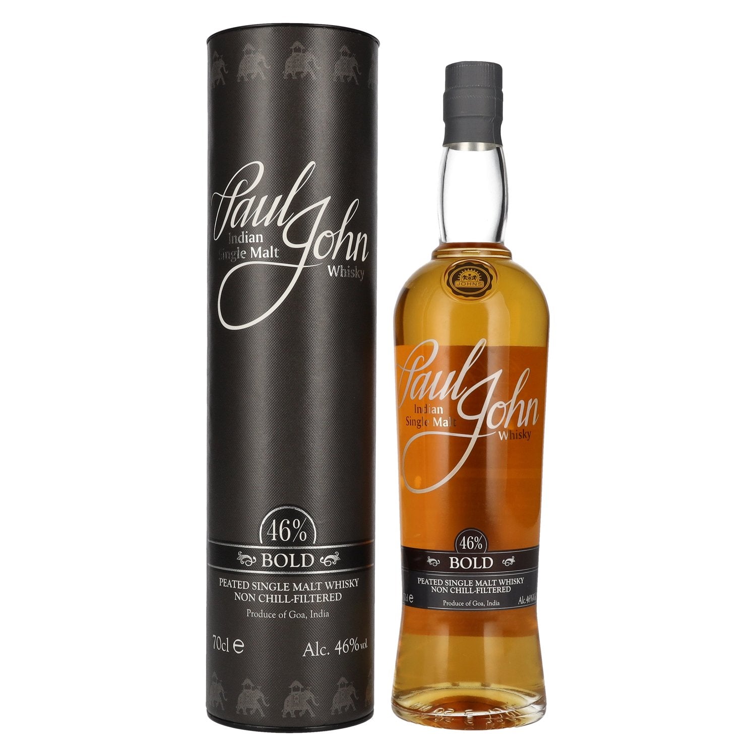 Paul John BOLD Peated Indian Single Malt Whisky 46% Vol. 0,7l in Giftbox