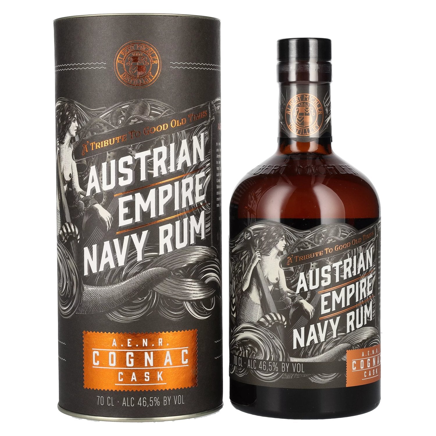 Austrian Empire Navy Rum COGNAC CASK 46,5% Vol. 0,7l in Giftbox