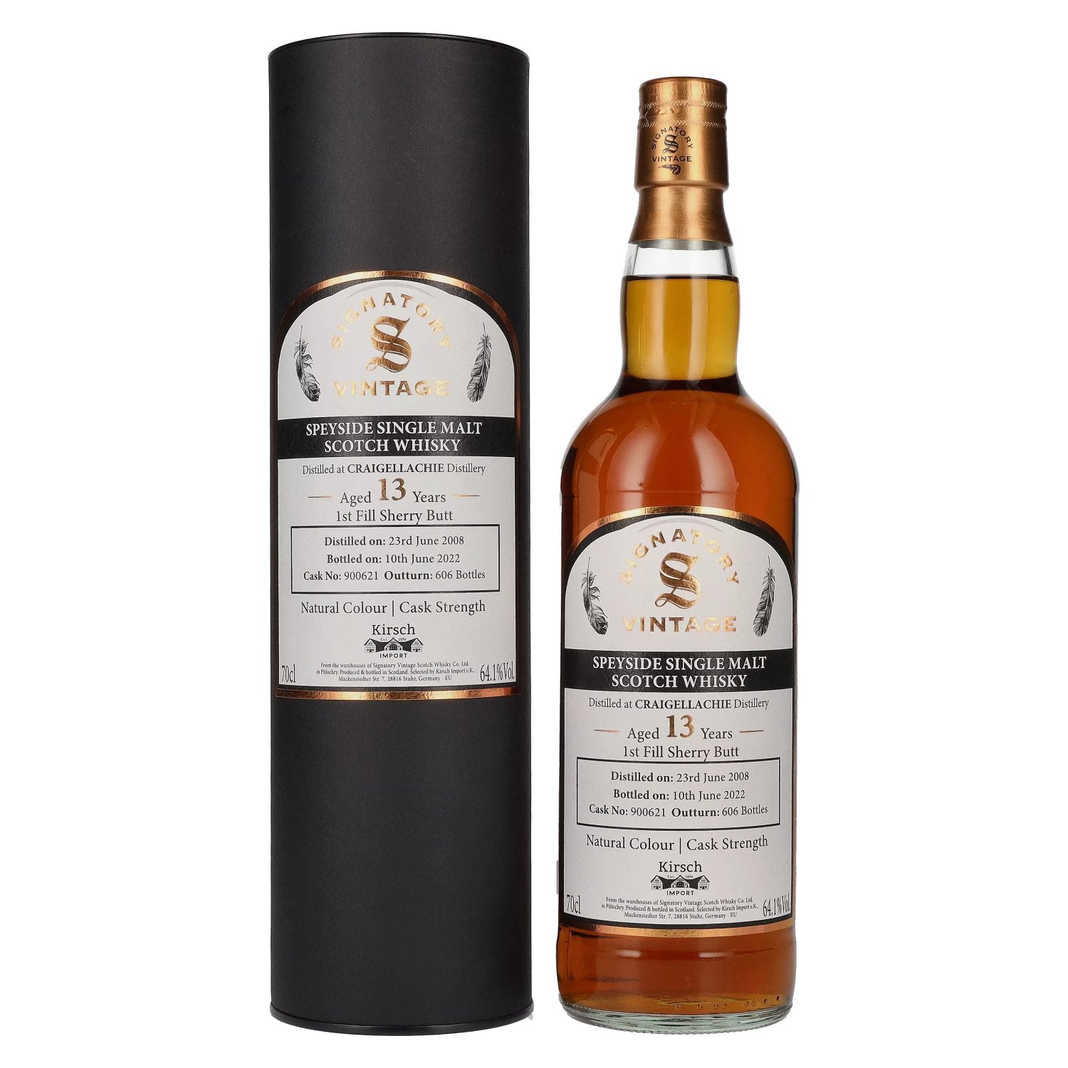 Signatory Vintage CRAIGELLACHIE 13 Years Old Cask Strength Whisky 2008 64,1% Vol. 0,7l in Giftbox