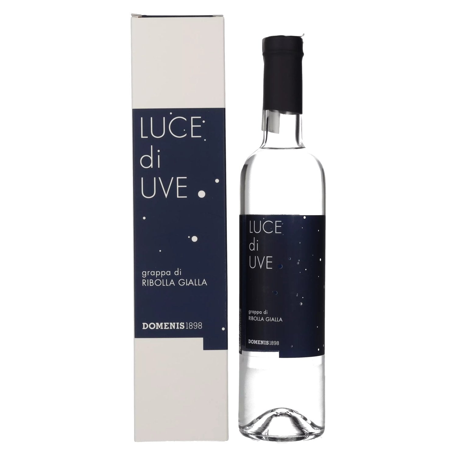 Domenis 1898 LUCE di UVE grappa di RIBOLLA GIALLA 38% Vol. 0,5l in Giftbox