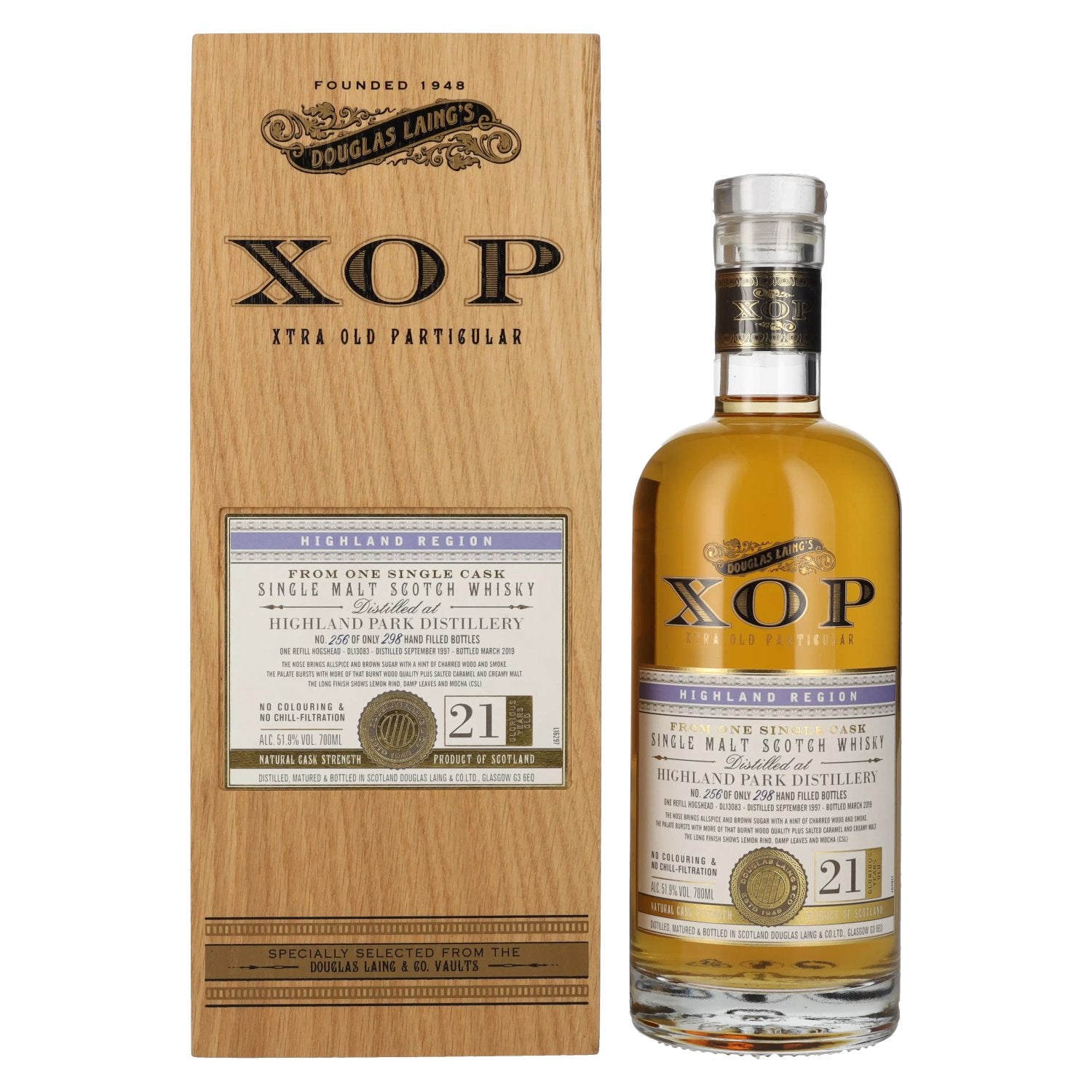 Douglas Laing XOP Highland Park 21 Years Old Single Malt 1997 51,9% Vol. 0,7l in Holzkiste