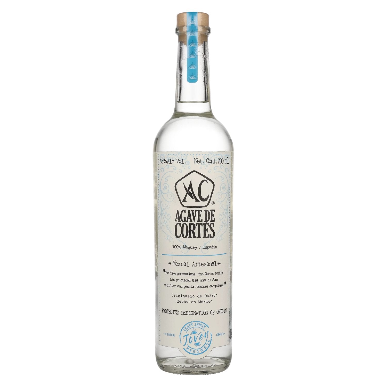 Agave de Cortes Mezcal Artesanal JOVEN 45% Vol. 0,7l