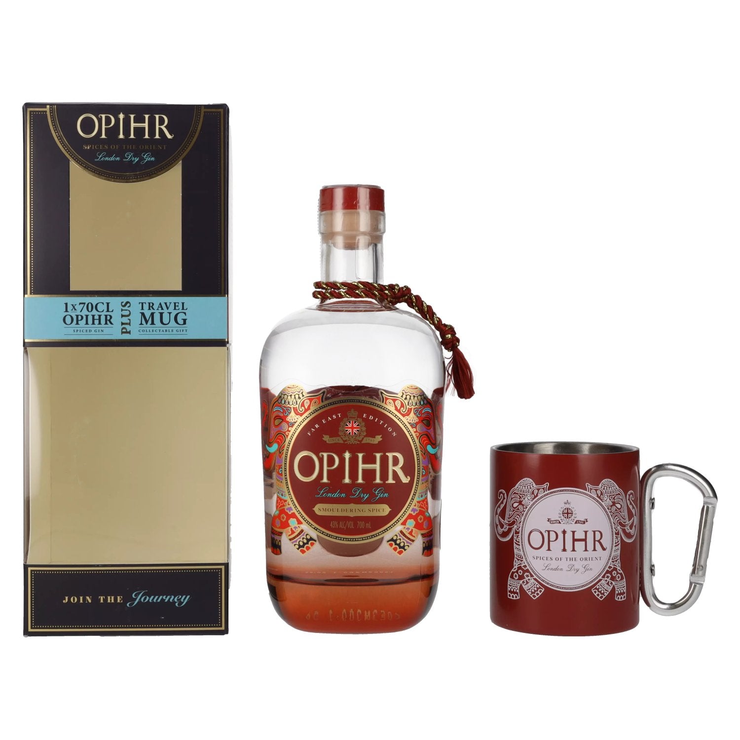 Opihr London Dry Gin FAR EAST EDITION 43% Vol. 0,7l in Giftbox with Travel Mug